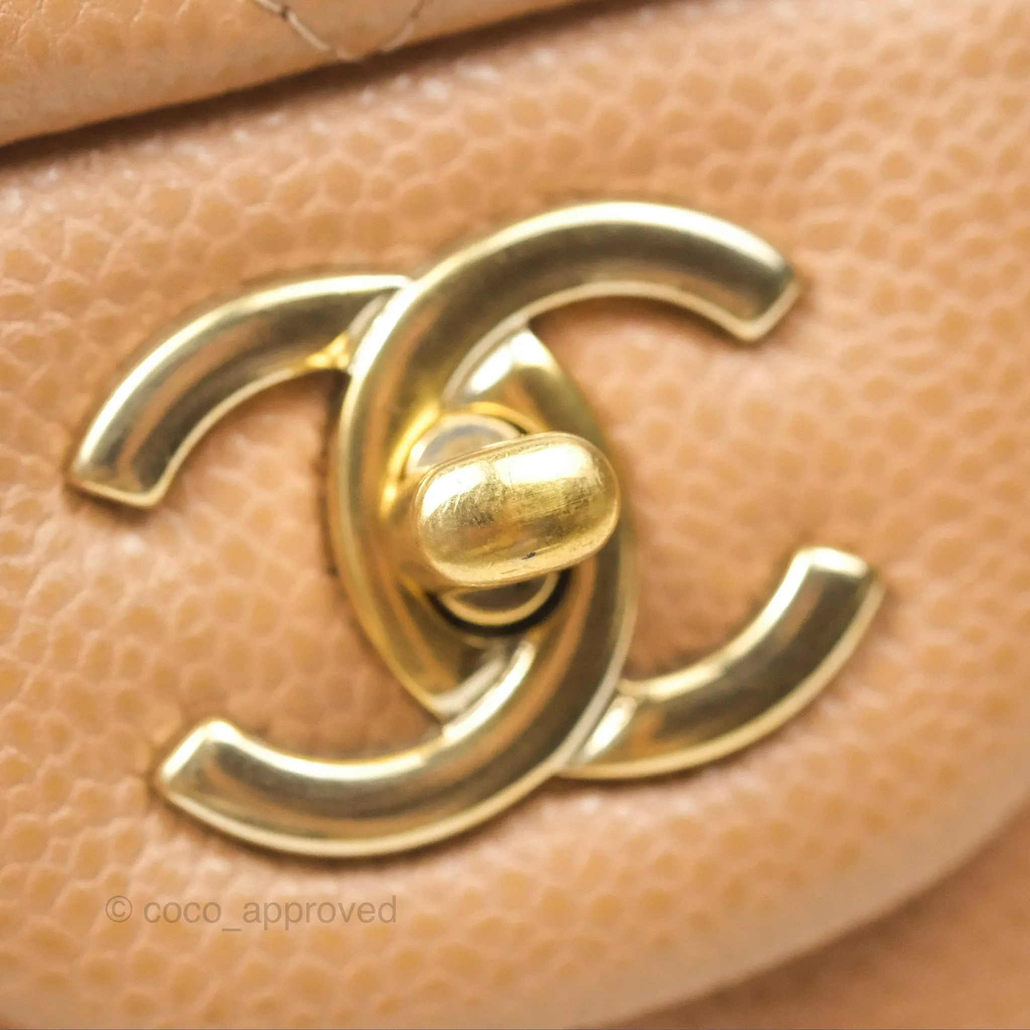 Chanel Classic Jumbo Double Flap Dark Beige Caviar Gold Hardware⁣⁣ 18S