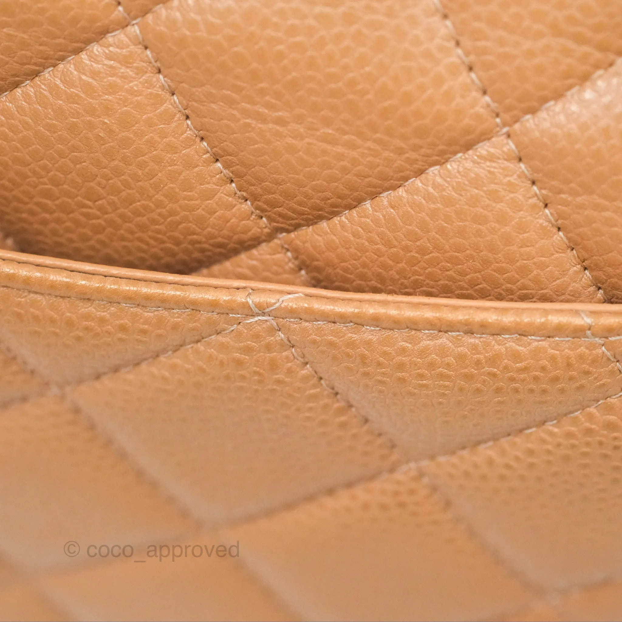 Chanel Classic Jumbo Double Flap Dark Beige Caviar Gold Hardware⁣⁣ 18S