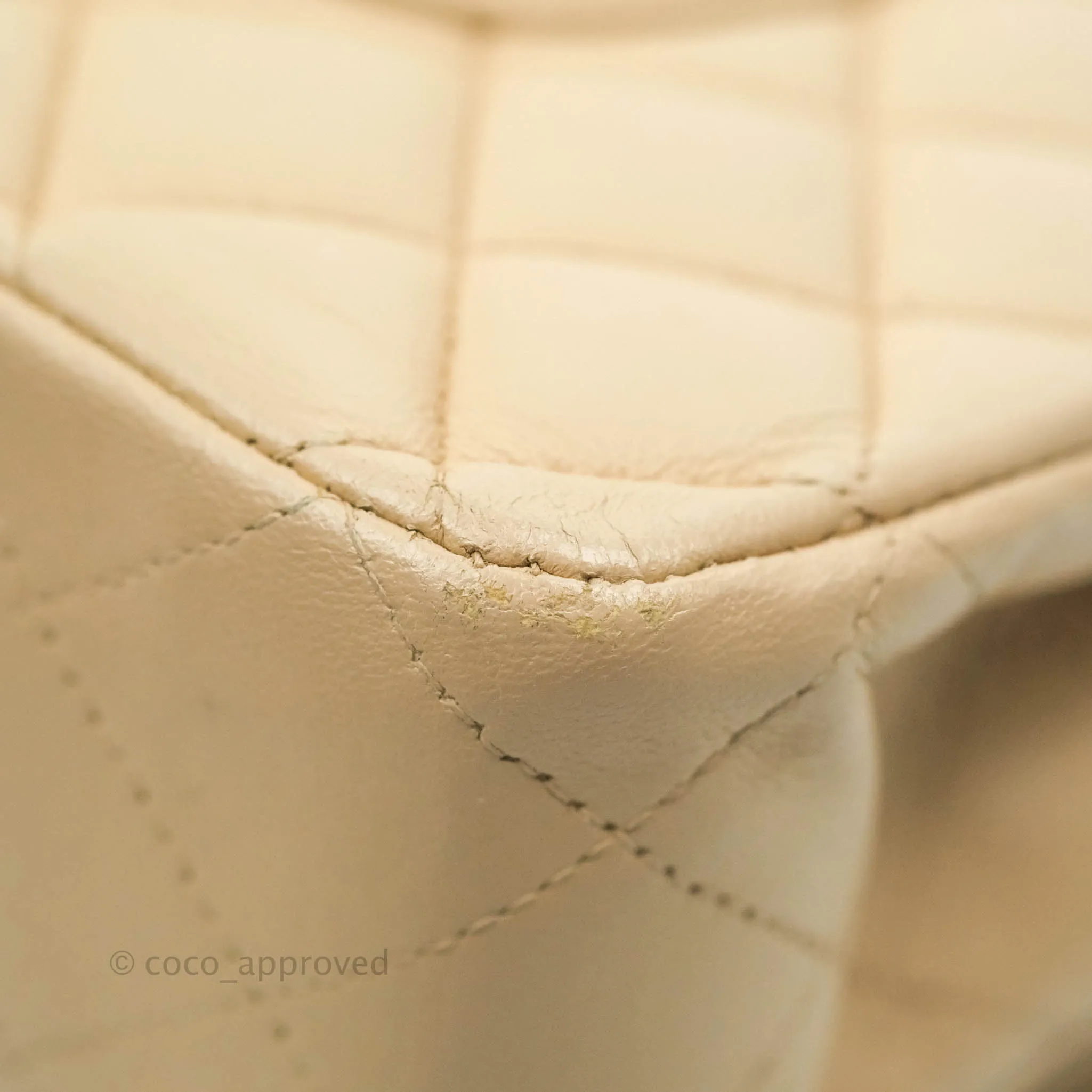 Chanel Classic Medium Flap Quilted Beige Lambskin Gold Hardware