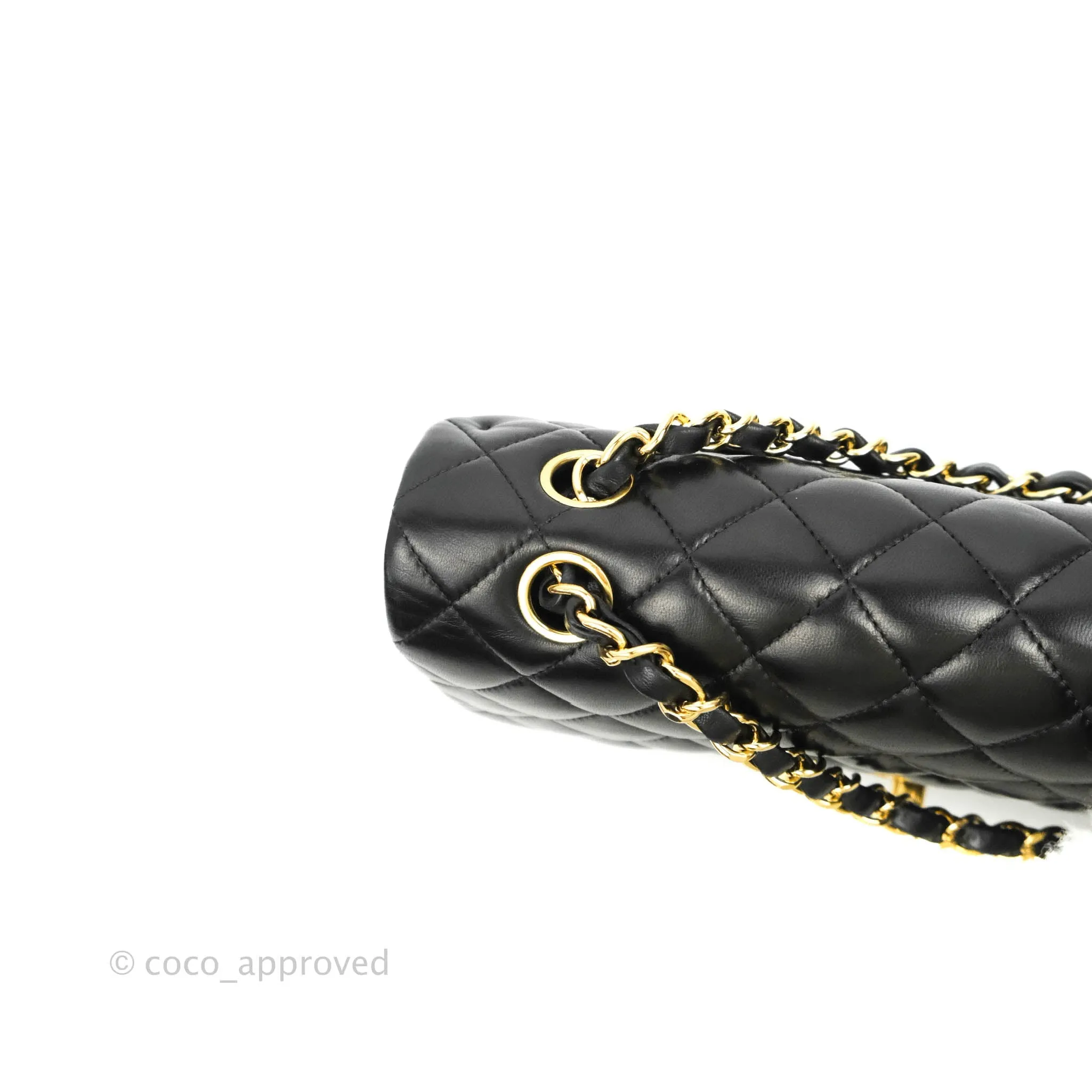 Chanel Classic M/L Flap Bag Black Lambskin Gold Hardware