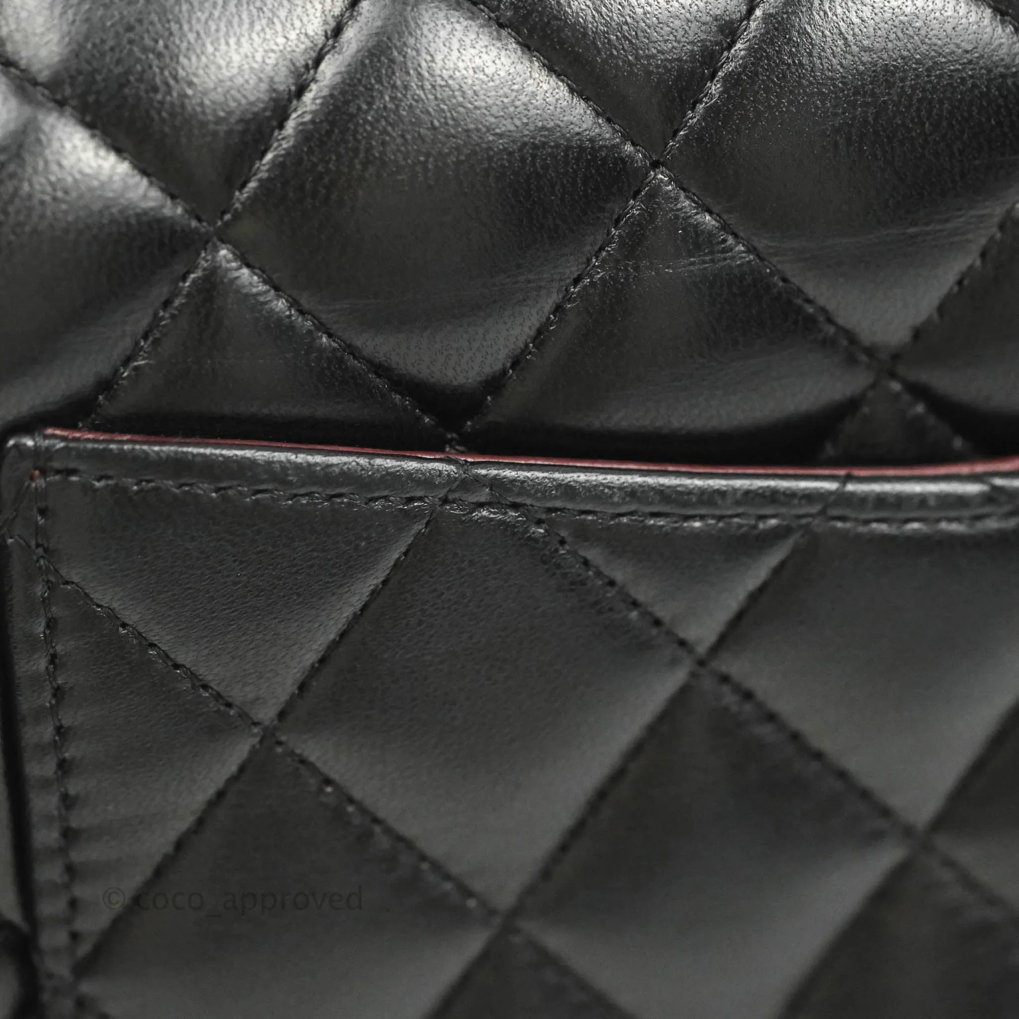 Chanel Classic M/L Flap Bag Black Lambskin Gold Hardware
