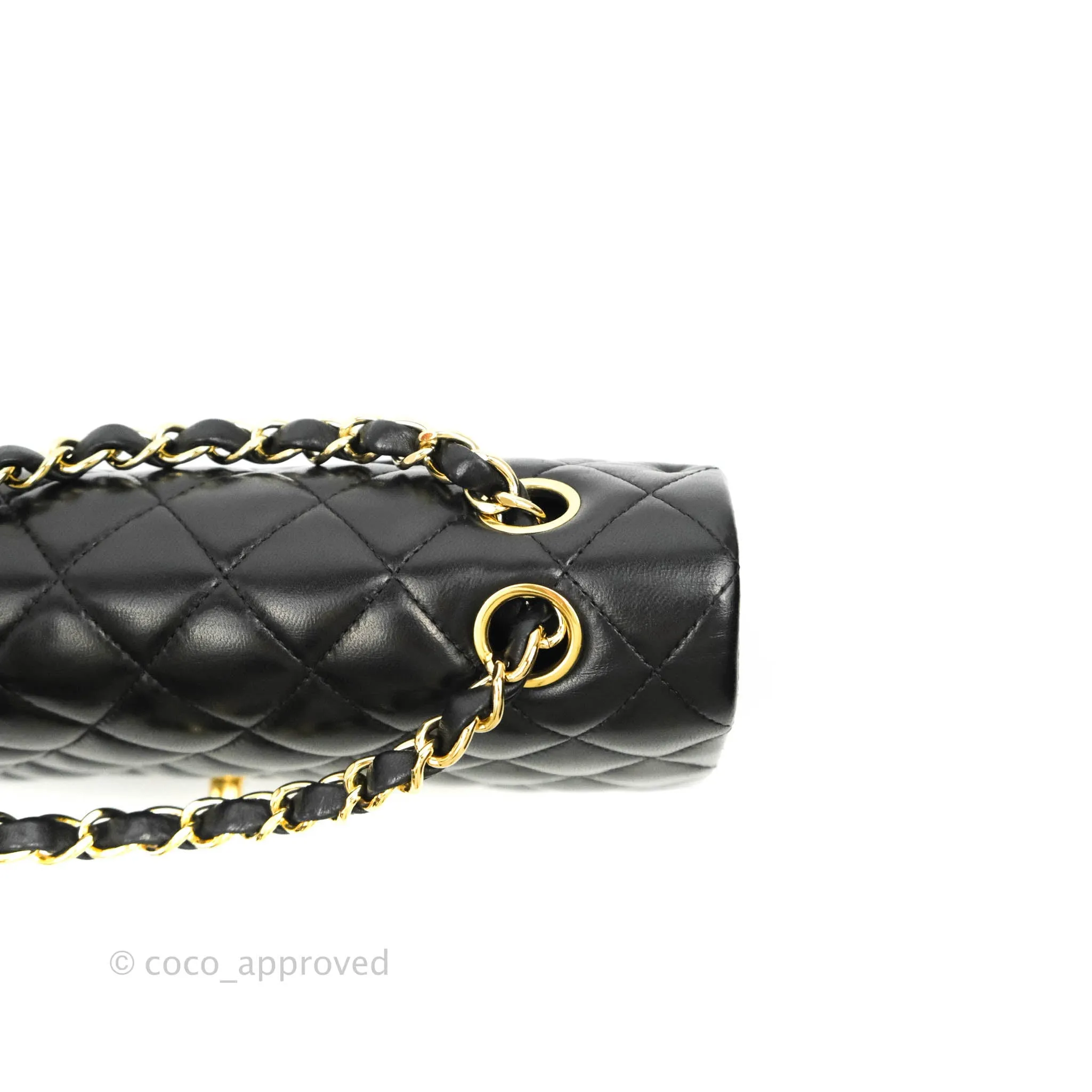 Chanel Classic M/L Flap Bag Black Lambskin Gold Hardware