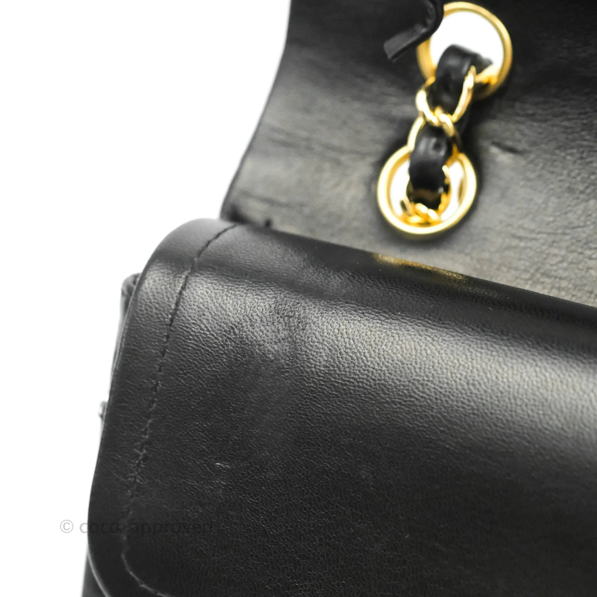 Chanel Classic M/L Flap Bag Black Lambskin Gold Hardware