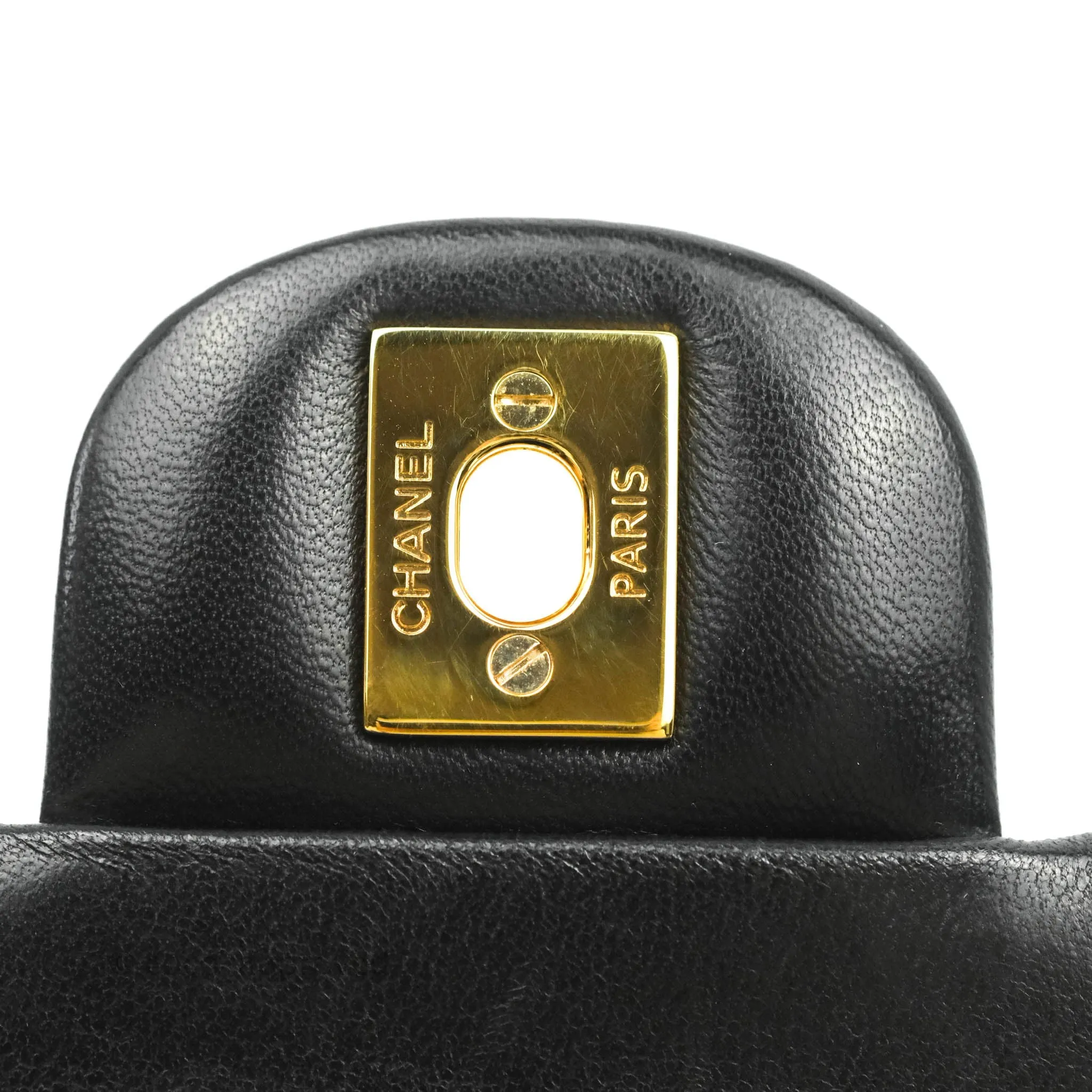 Chanel Classic M/L Flap Bag Black Lambskin Gold Hardware