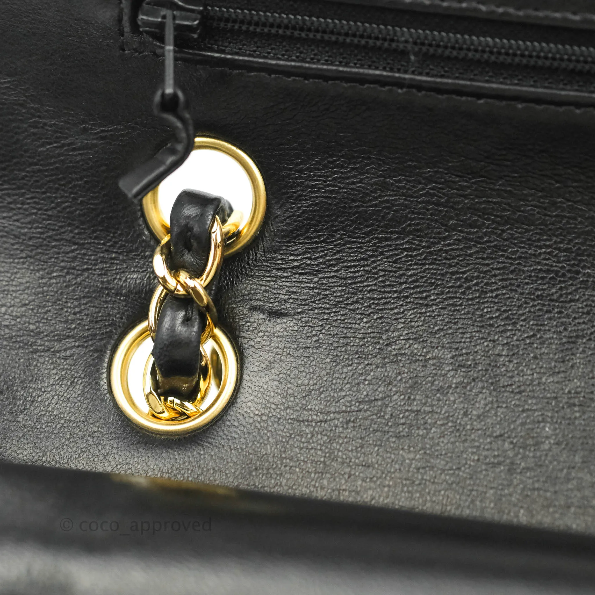 Chanel Classic M/L Flap Bag Black Lambskin Gold Hardware
