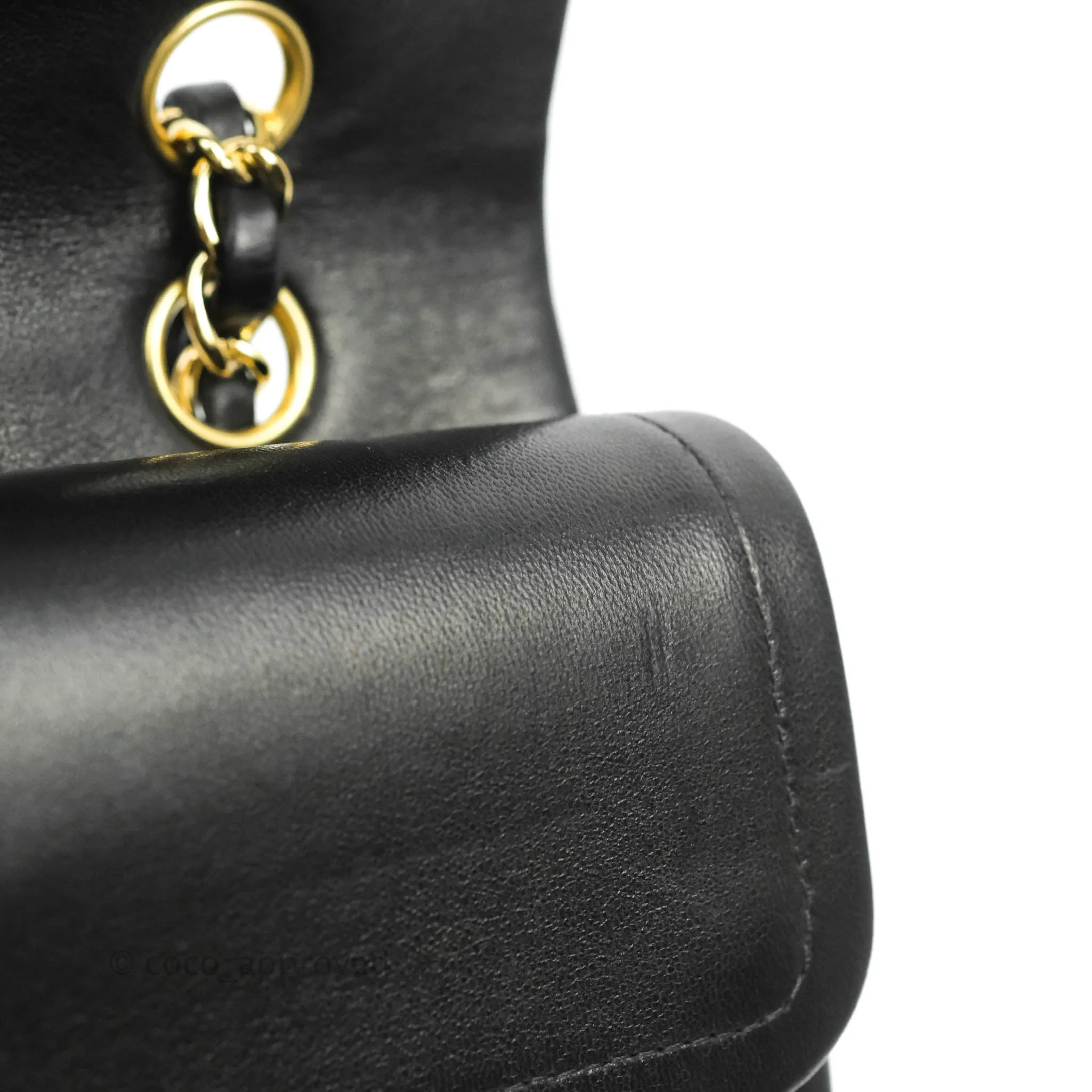Chanel Classic M/L Flap Bag Black Lambskin Gold Hardware