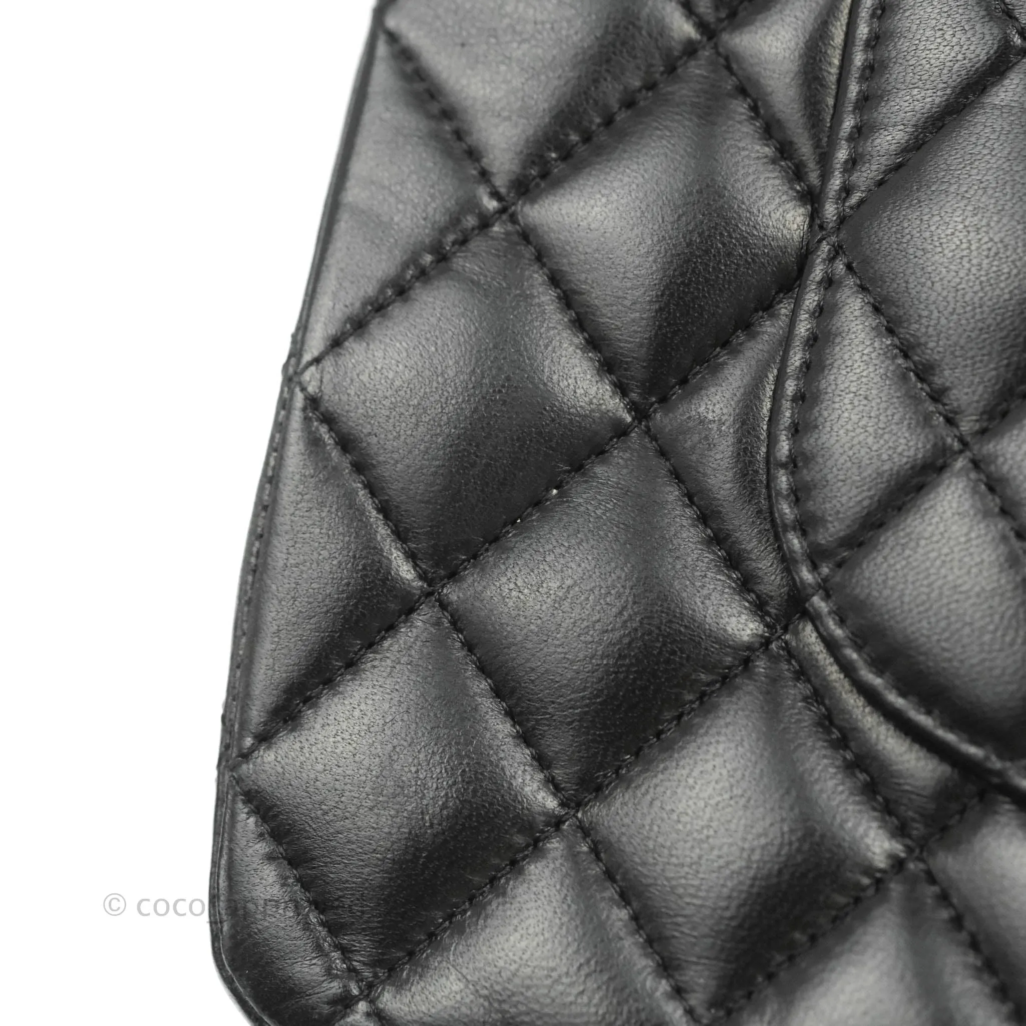 Chanel Classic M/L Flap Bag Black Lambskin Gold Hardware