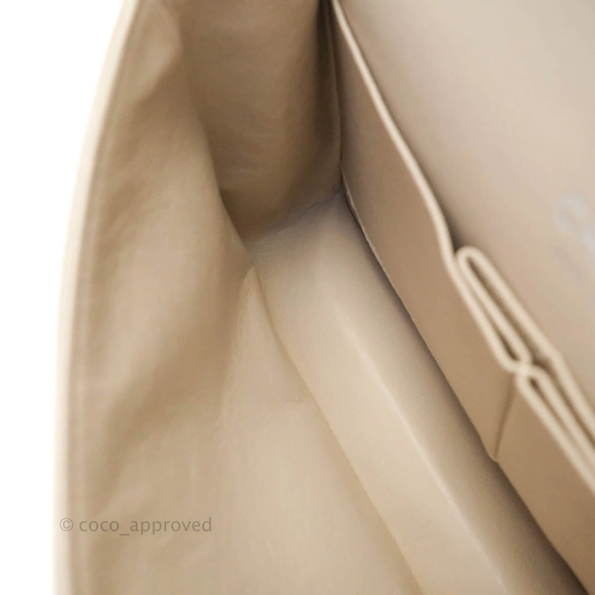 Chanel Classic M/L Medium Double Flap Cream Lambskin Silver Hardware