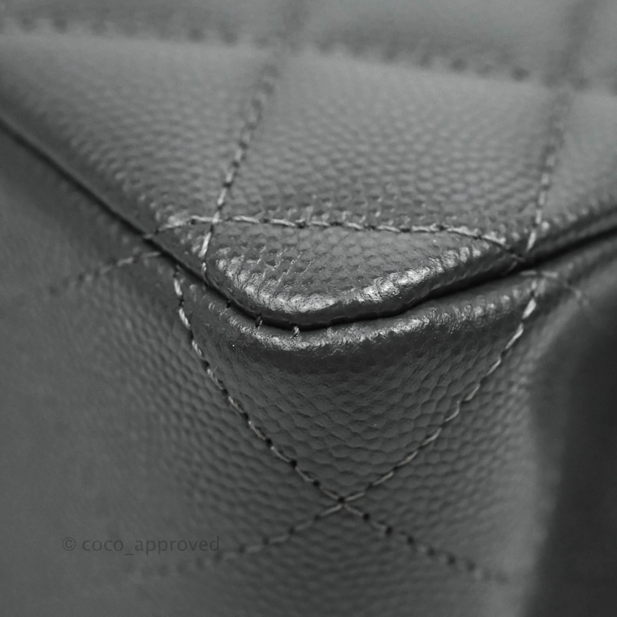 Chanel Classic M/L Medium Double Flap Dark Grey Caviar Gold Hardware