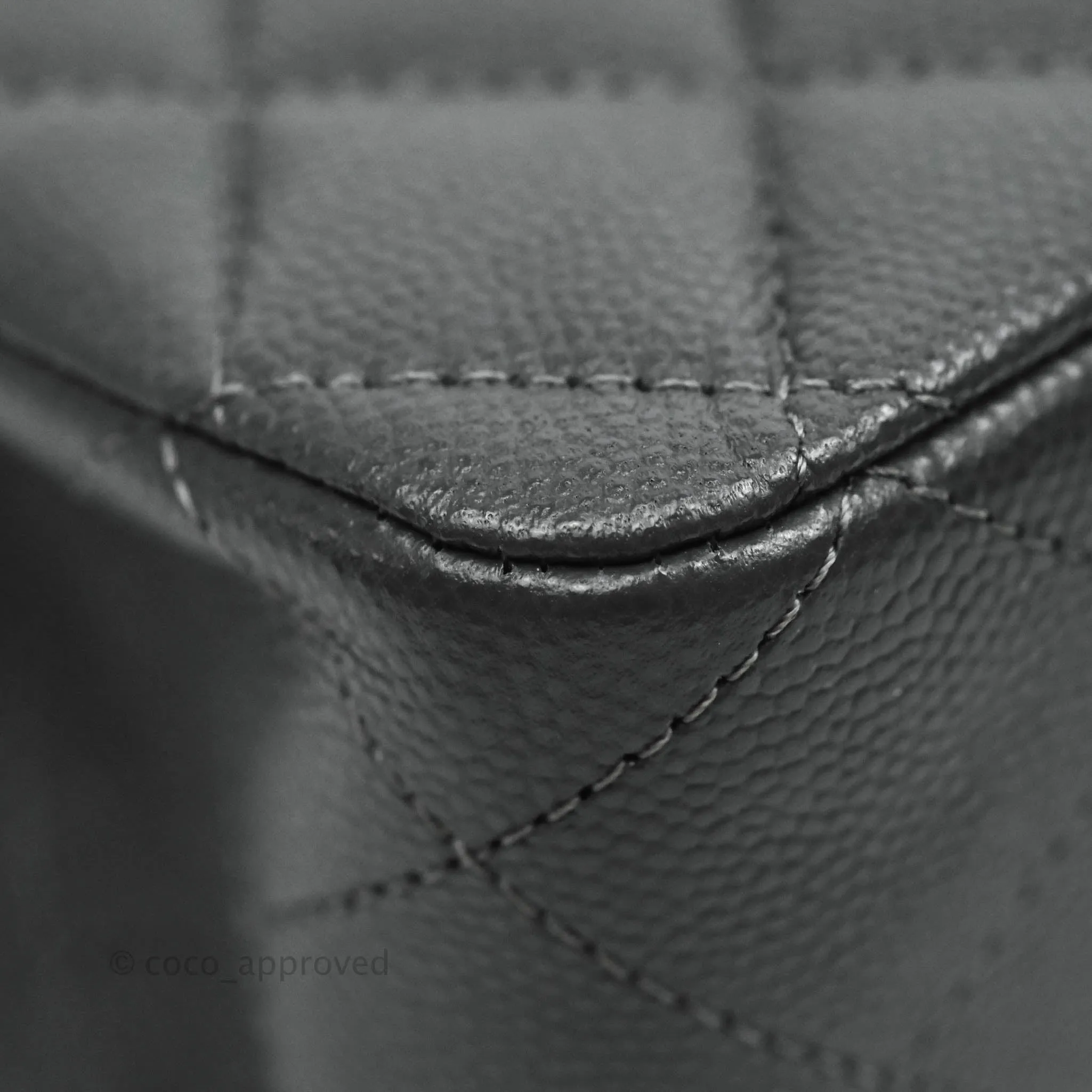 Chanel Classic M/L Medium Double Flap Dark Grey Caviar Gold Hardware