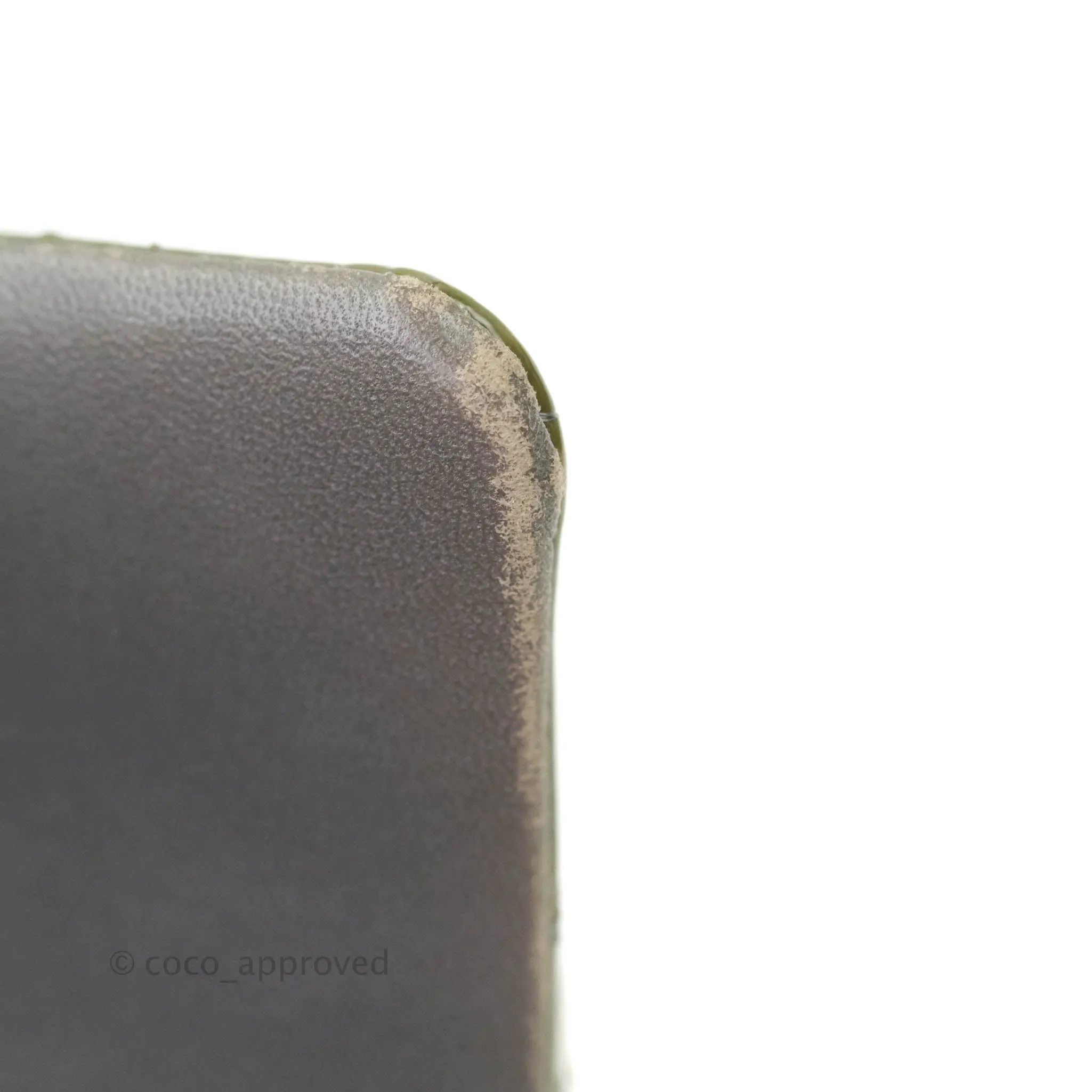Chanel Classic M/L Medium Double Flap Olive Green Patent Silver Hardware