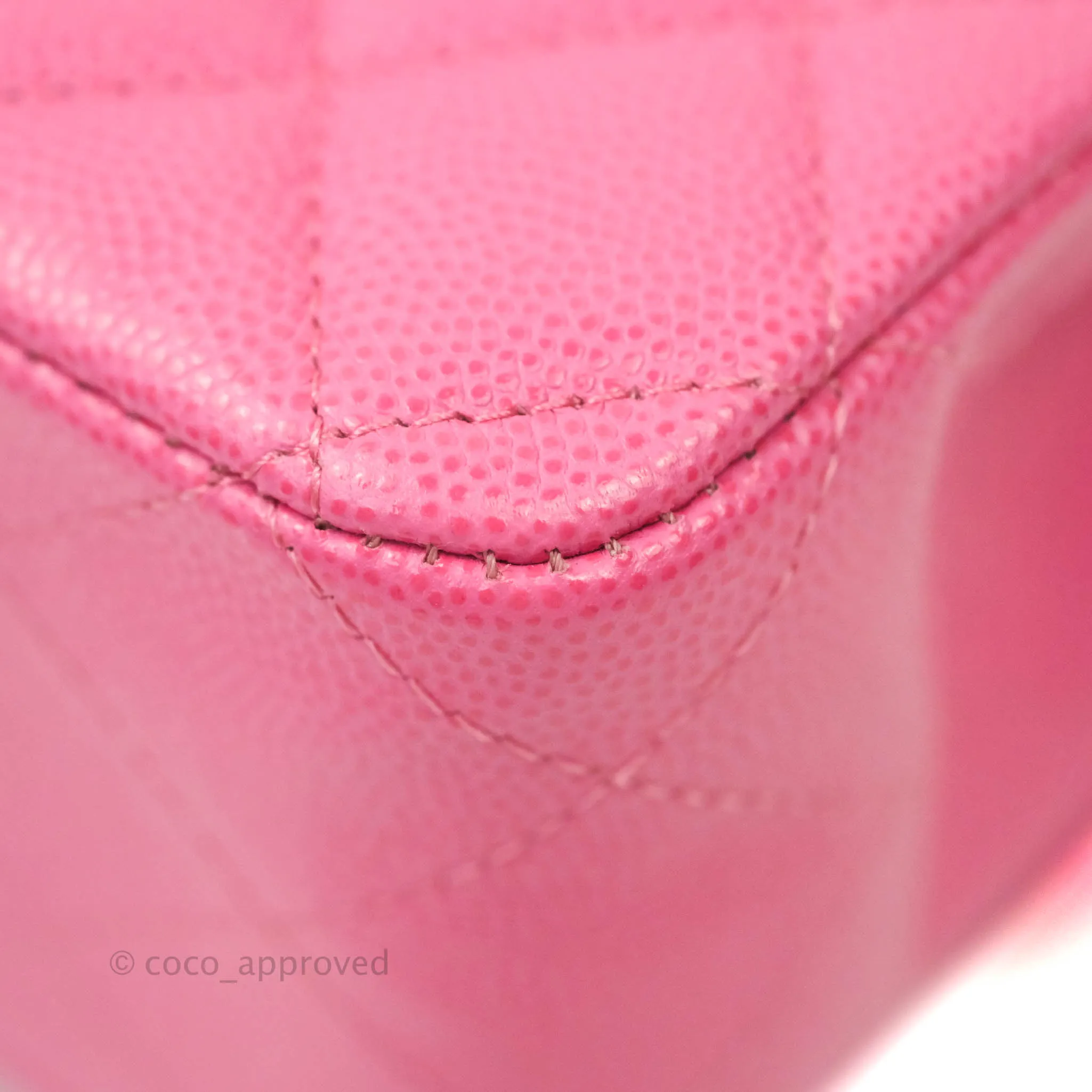 Chanel Classic M/L Medium Double Flap Pink Caviar Gold Hardware