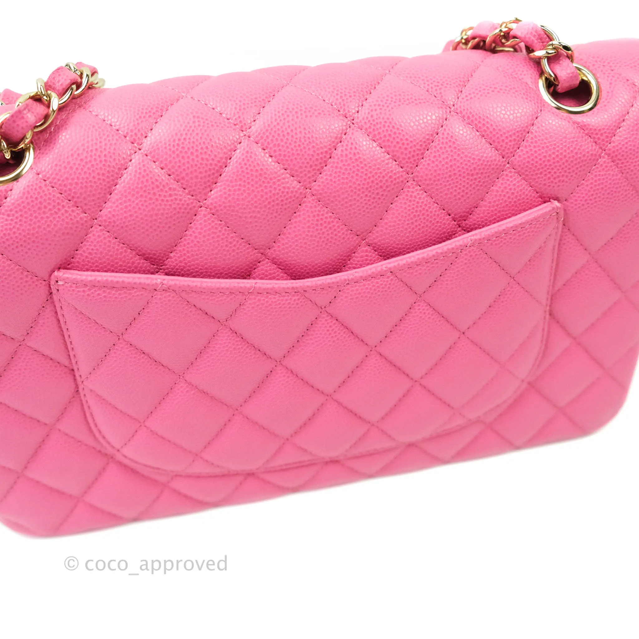 Chanel Classic M/L Medium Double Flap Pink Caviar Gold Hardware