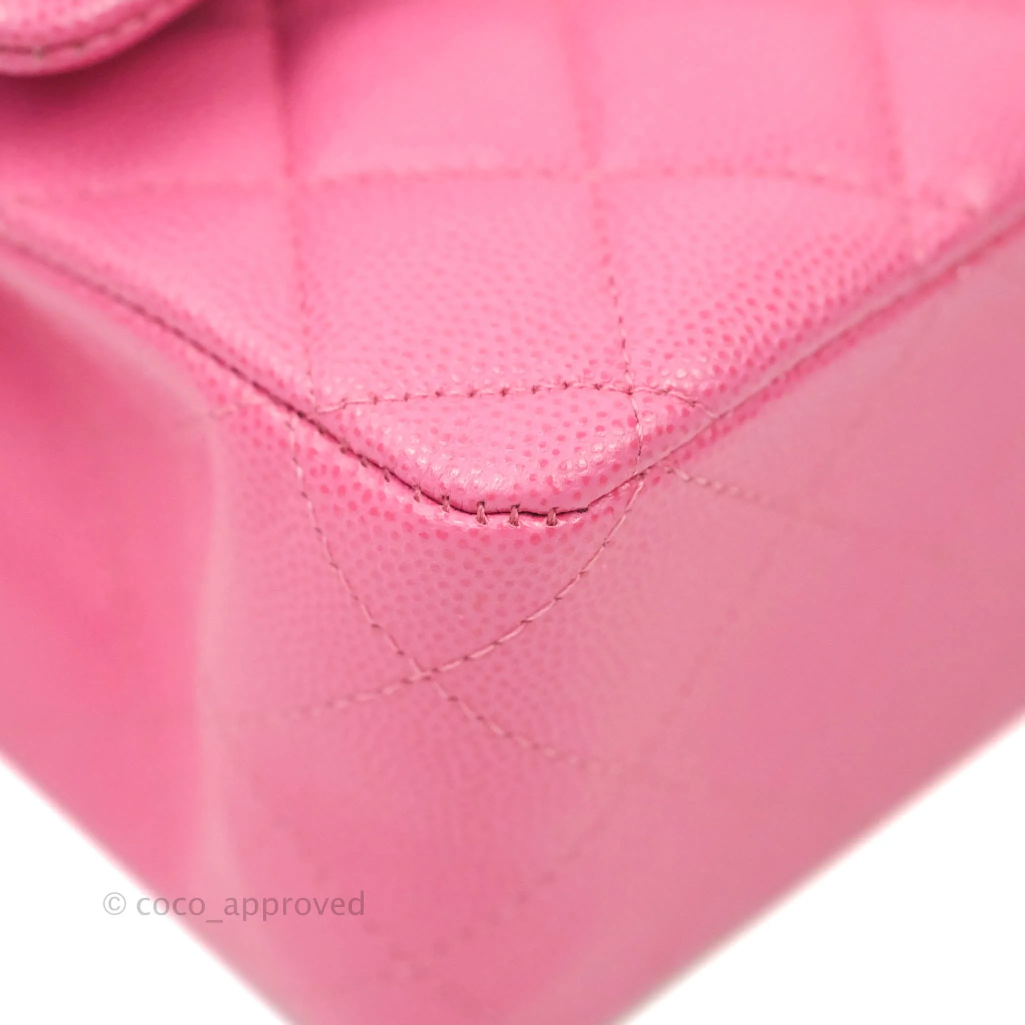 Chanel Classic M/L Medium Double Flap Pink Caviar Gold Hardware