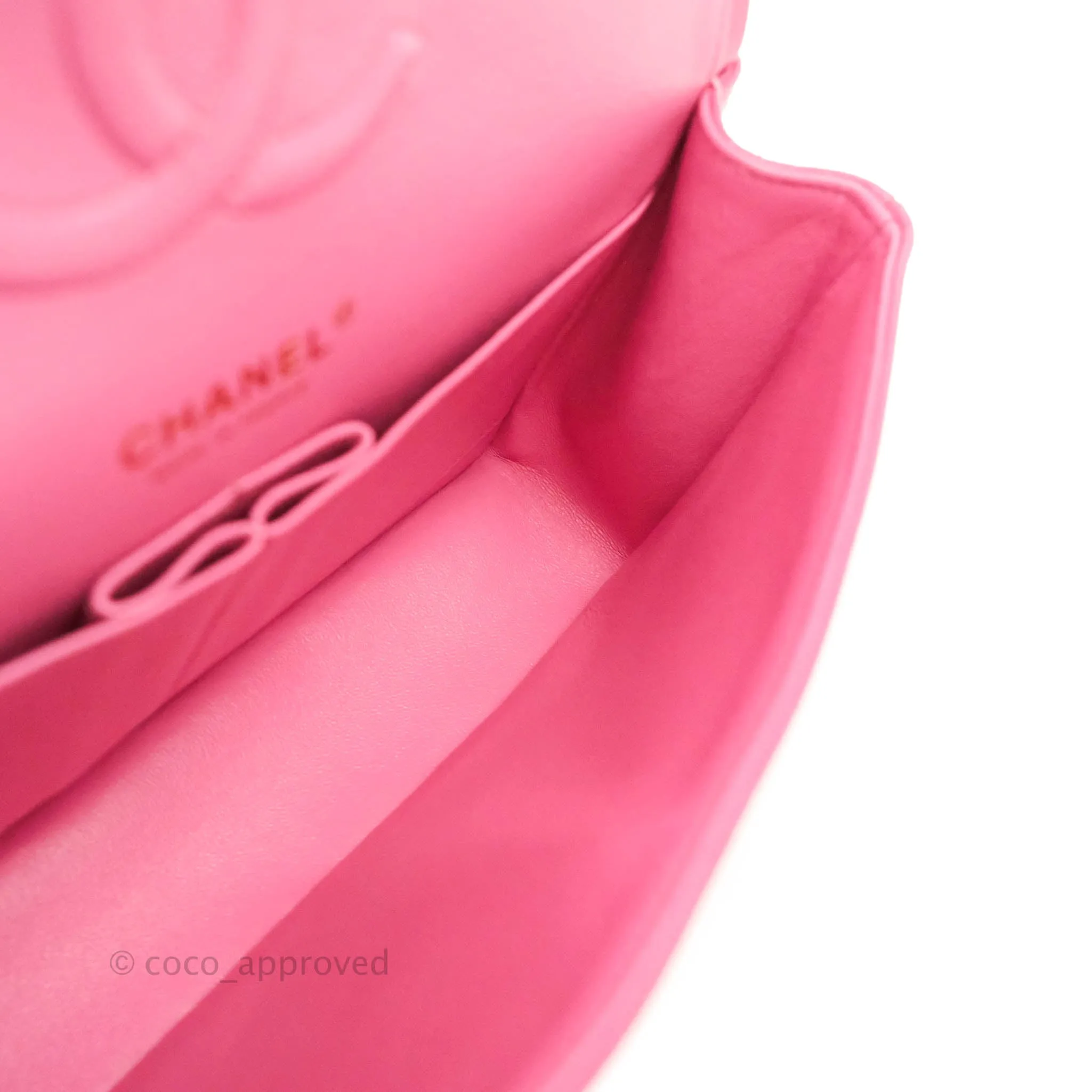 Chanel Classic M/L Medium Double Flap Pink Caviar Gold Hardware