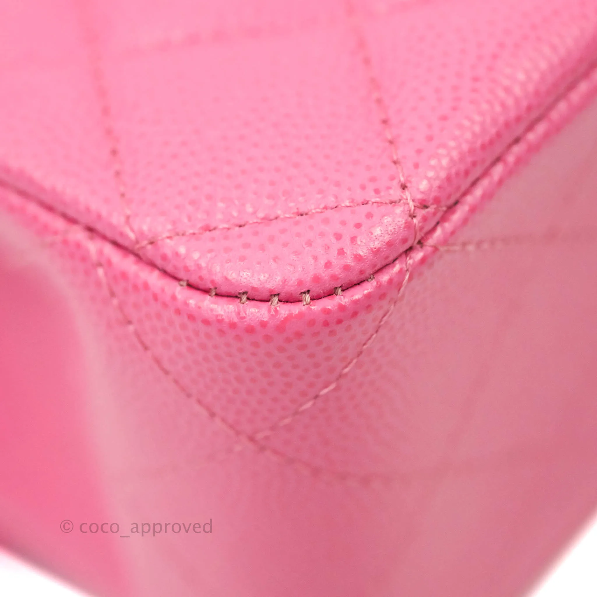 Chanel Classic M/L Medium Double Flap Pink Caviar Gold Hardware