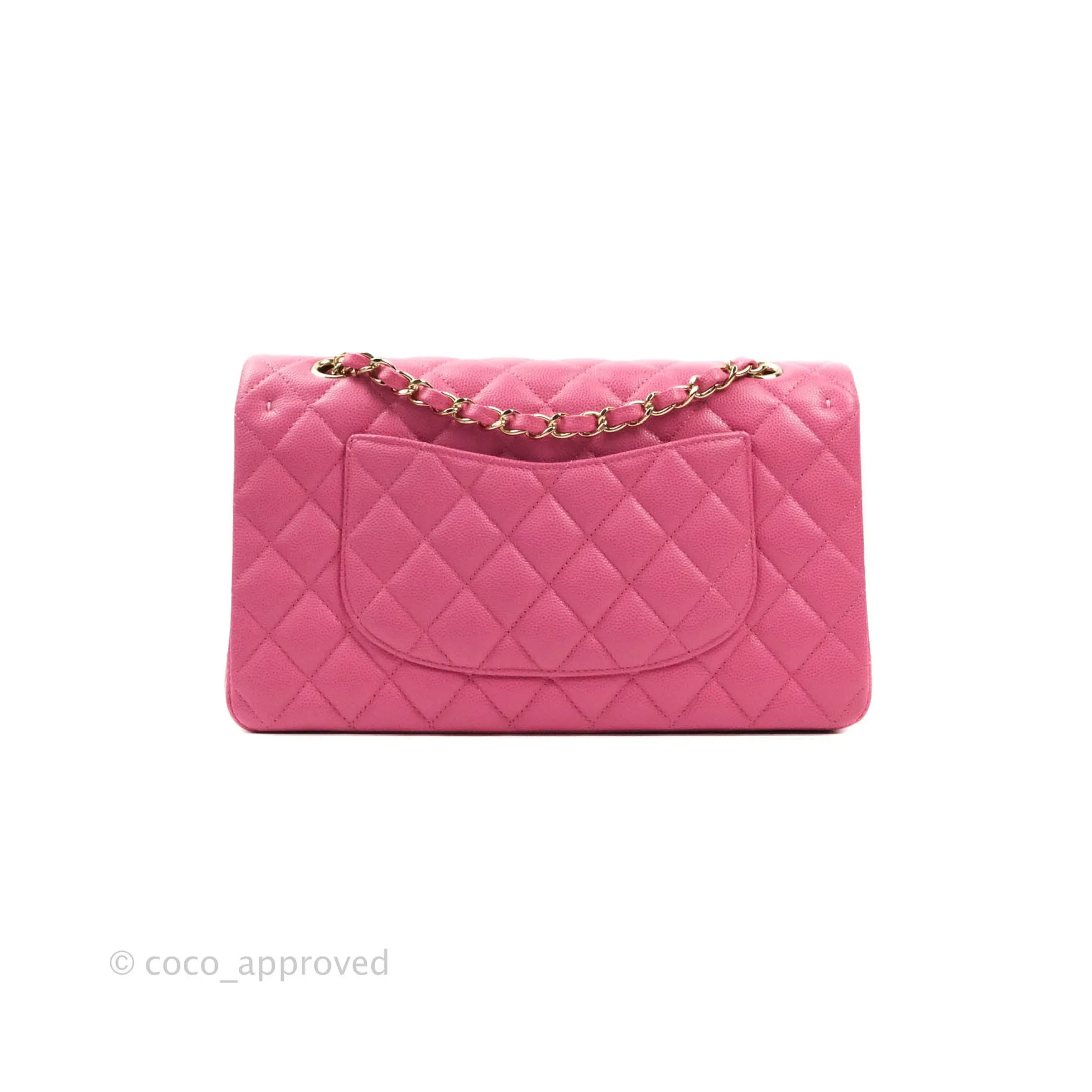 Chanel Classic M/L Medium Double Flap Pink Caviar Gold Hardware