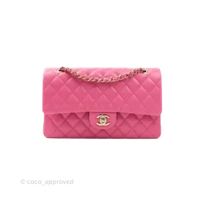Chanel Classic M/L Medium Double Flap Pink Caviar Gold Hardware
