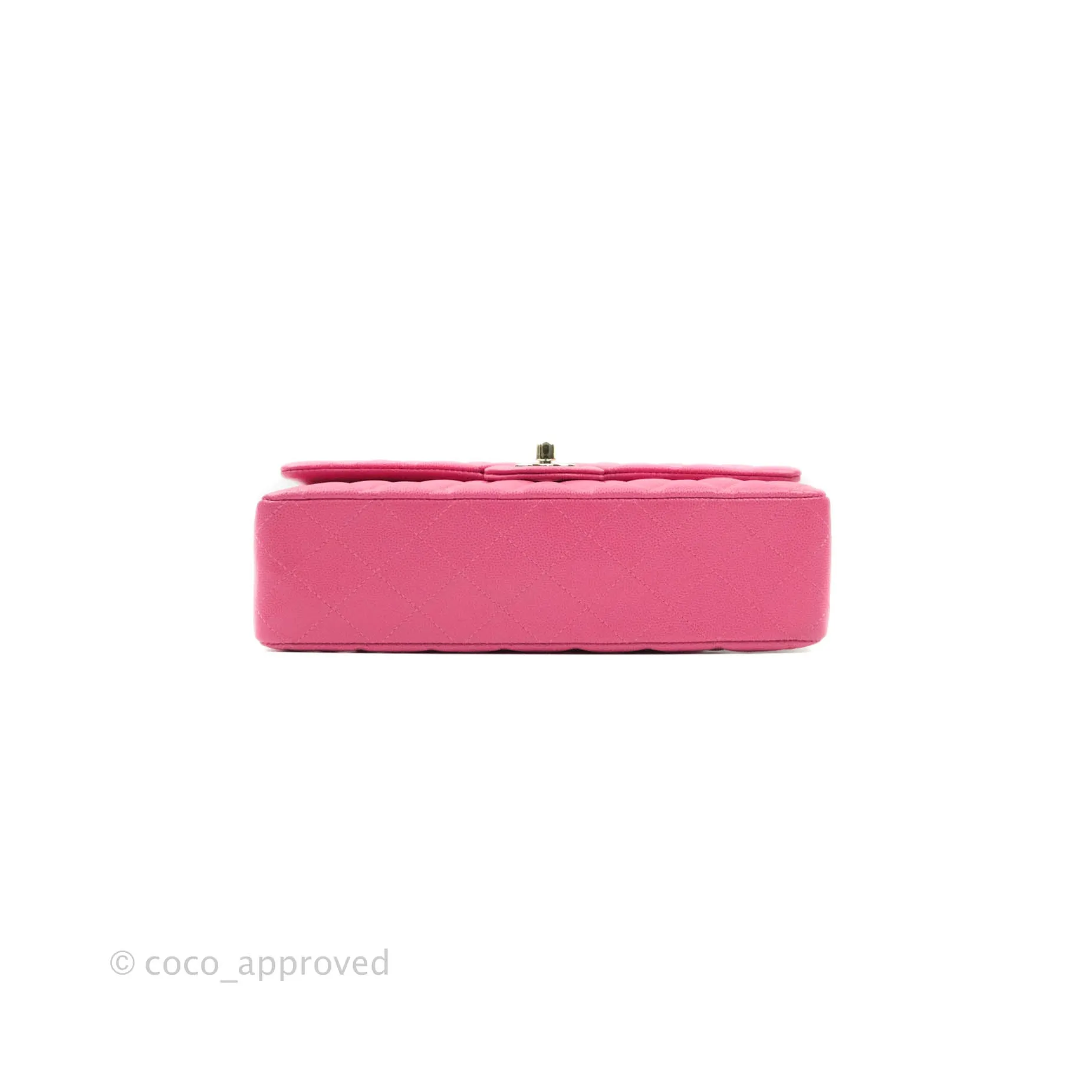 Chanel Classic M/L Medium Double Flap Pink Caviar Gold Hardware