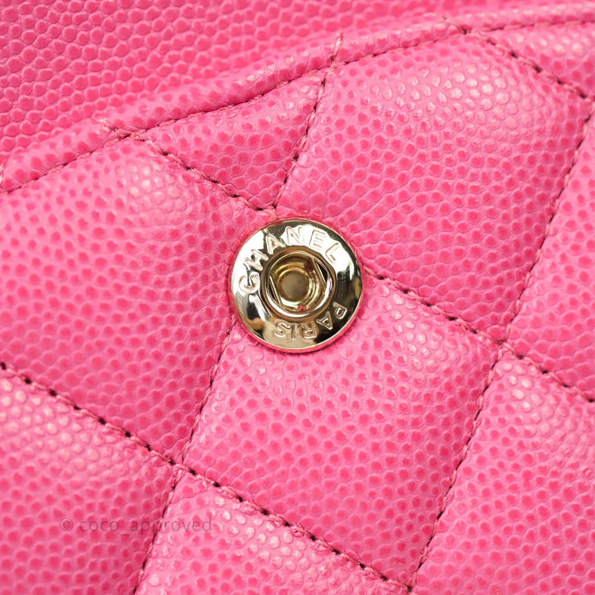 Chanel Classic M/L Medium Double Flap Pink Caviar Gold Hardware