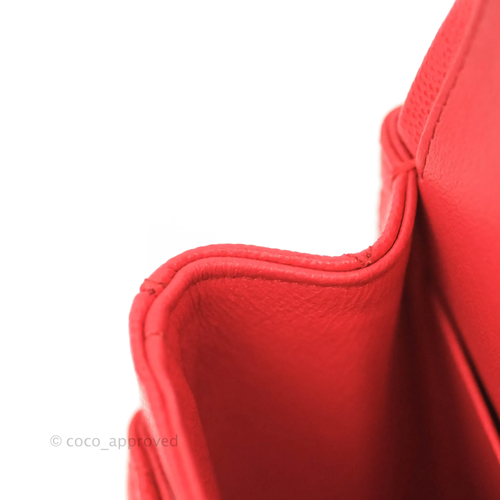 Chanel Classic M/L Medium Double Flap Red Caviar Gold Hardware 20C