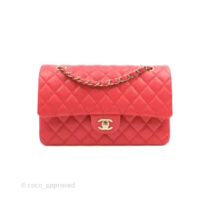 Chanel Classic M/L Medium Double Flap Red Caviar Gold Hardware 20C