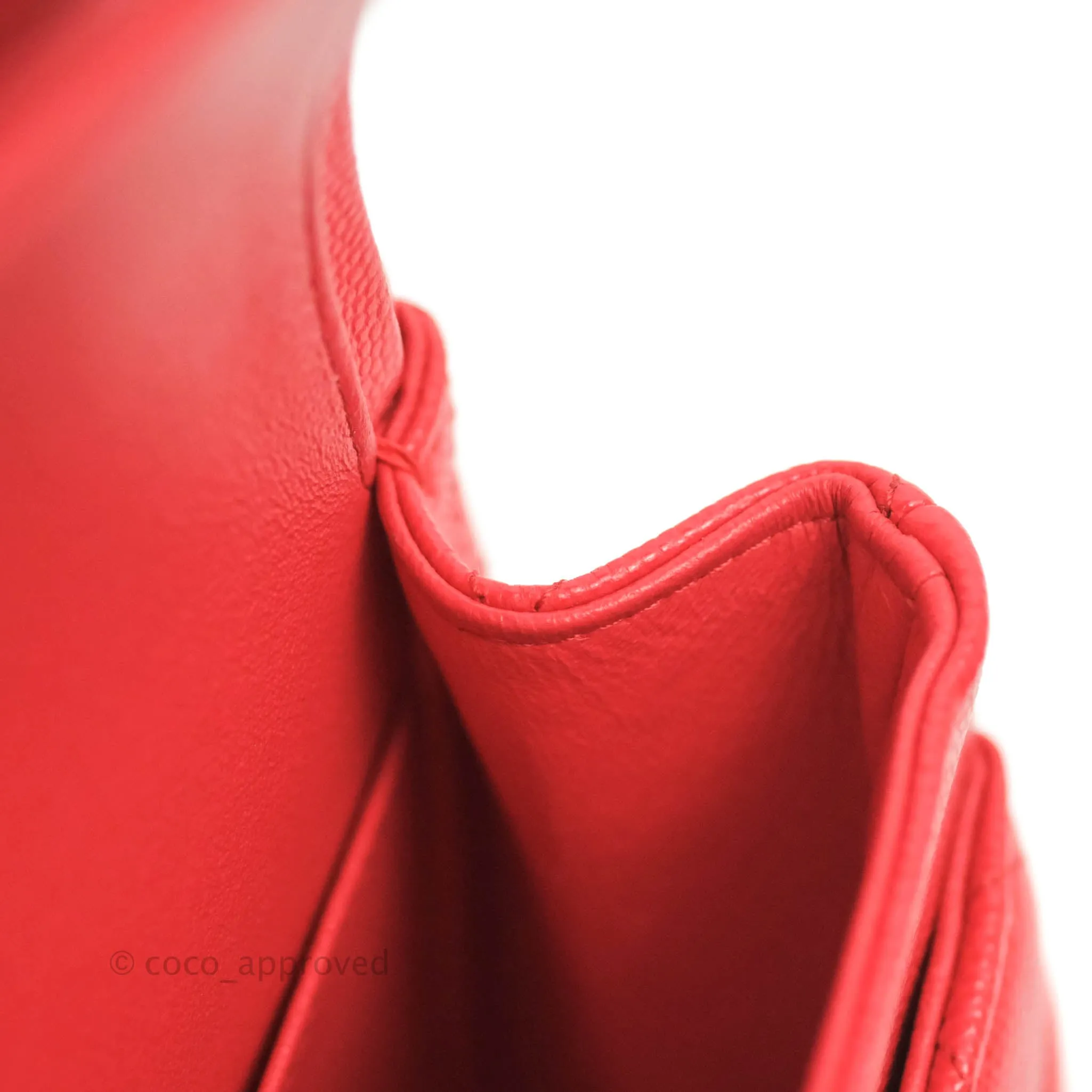 Chanel Classic M/L Medium Double Flap Red Caviar Gold Hardware 20C