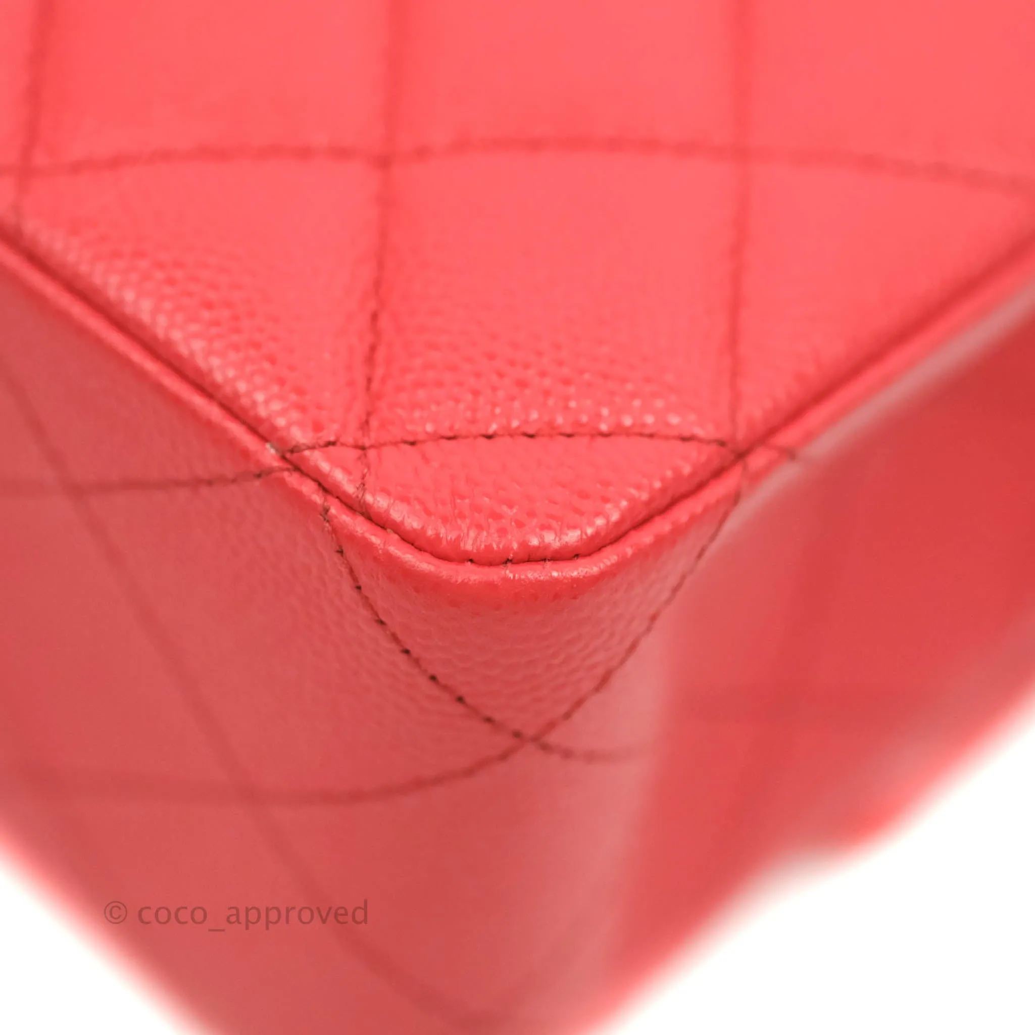 Chanel Classic M/L Medium Double Flap Red Caviar Gold Hardware 20C