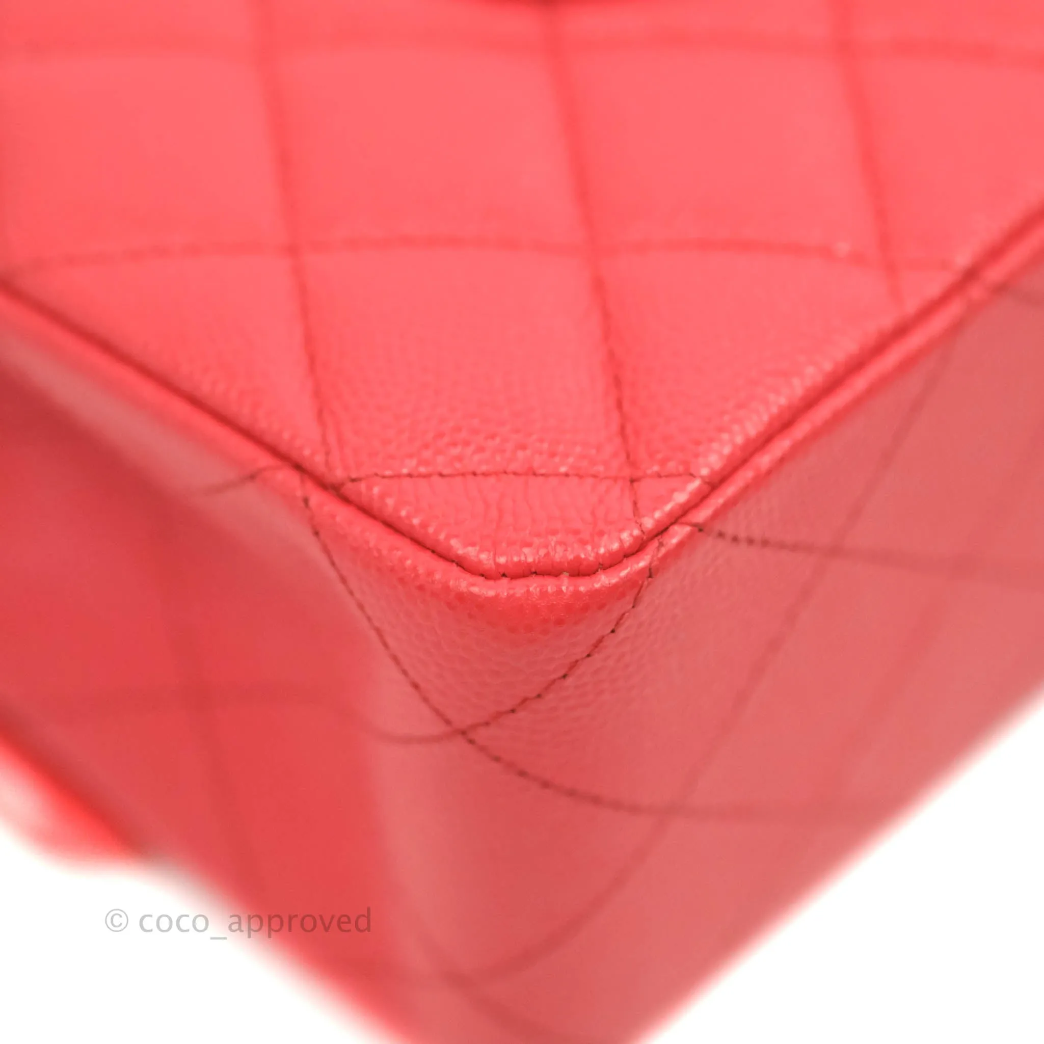 Chanel Classic M/L Medium Double Flap Red Caviar Gold Hardware 20C