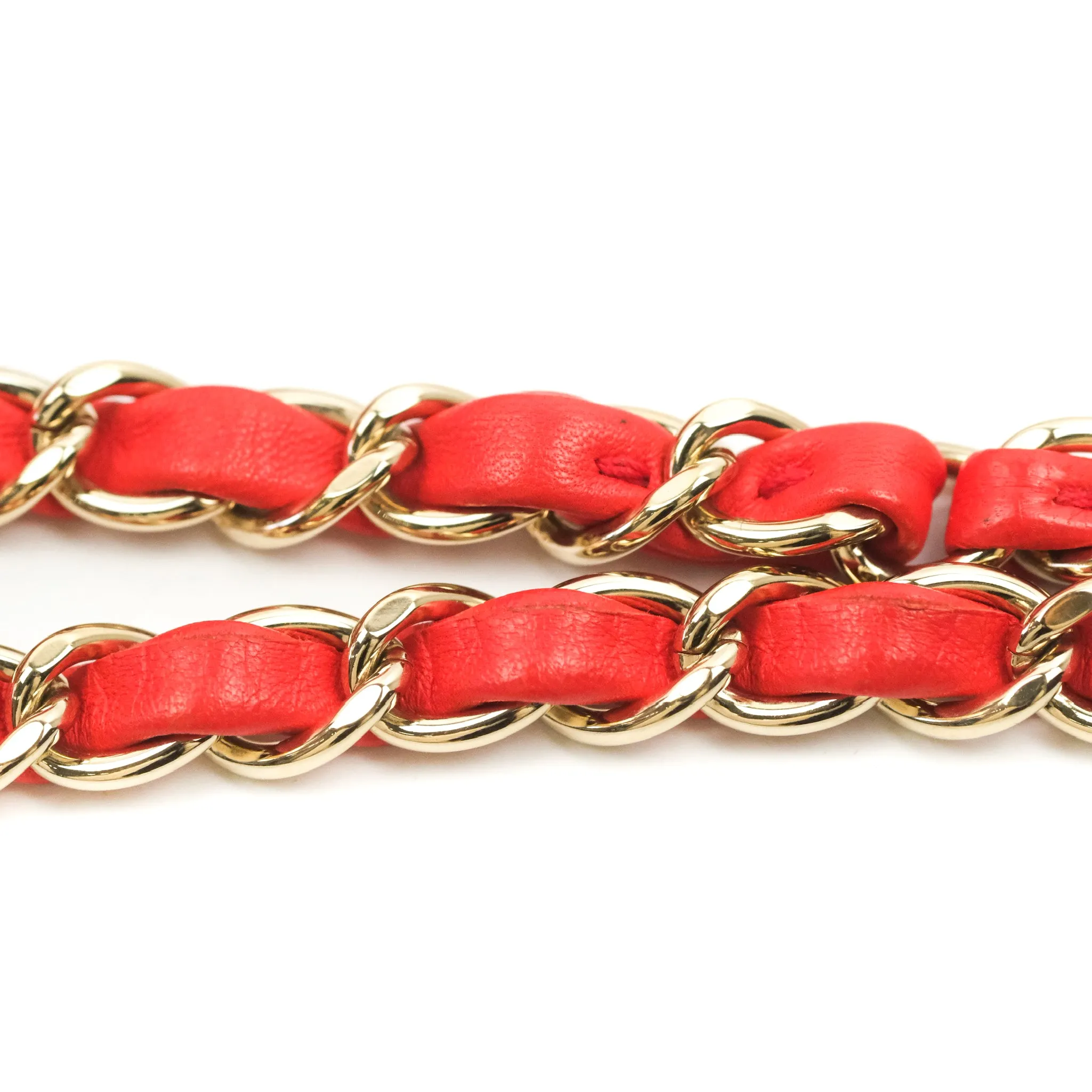 Chanel Classic M/L Medium Double Flap Red Lambskin Gold Hardware