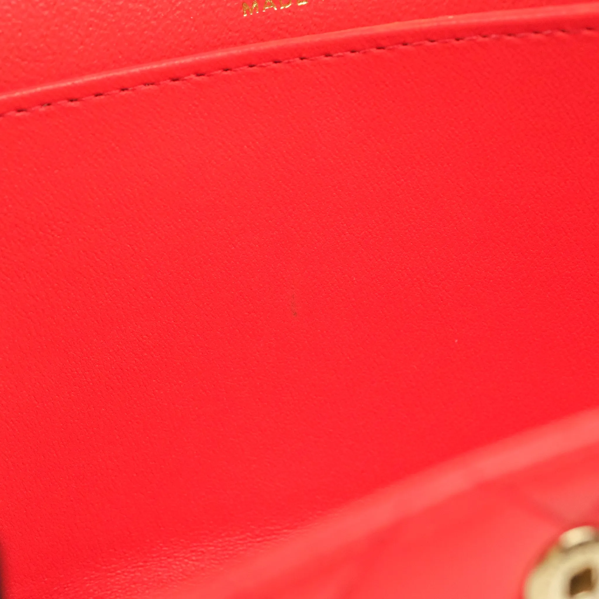Chanel Classic M/L Medium Double Flap Red Lambskin Gold Hardware