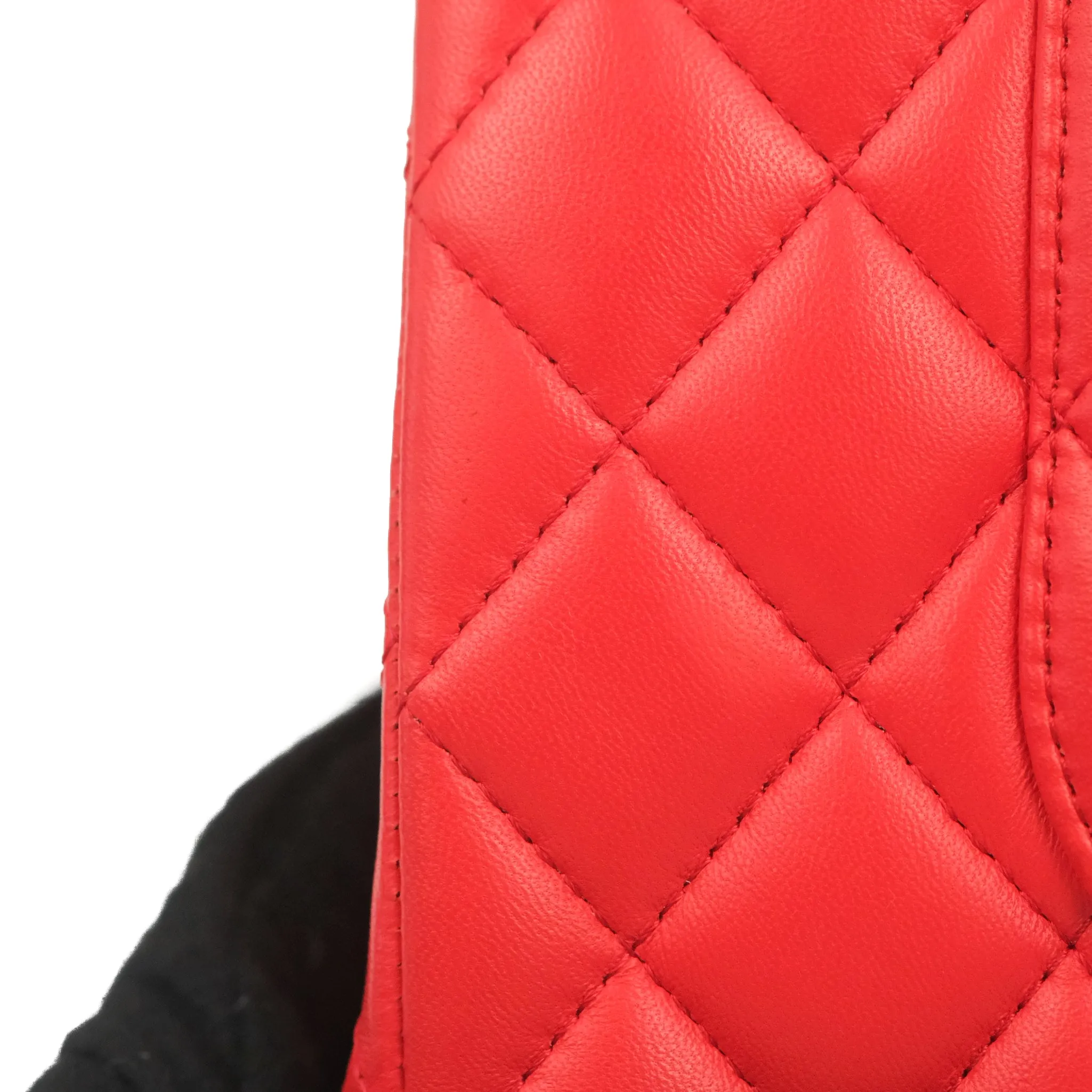 Chanel Classic M/L Medium Double Flap Red Lambskin Gold Hardware