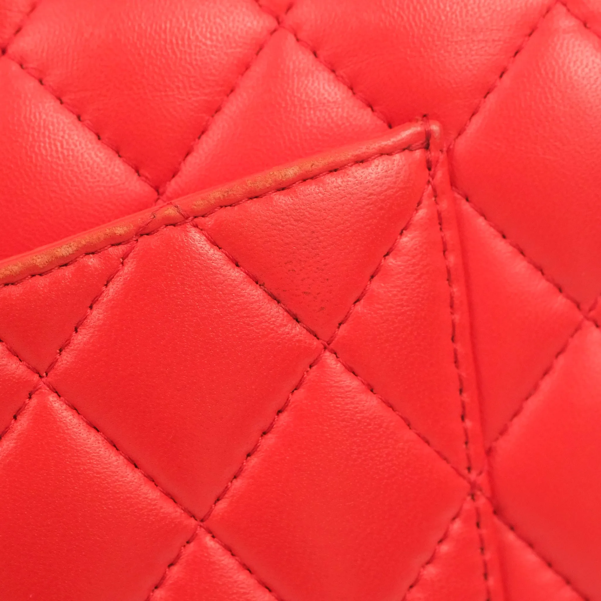 Chanel Classic M/L Medium Double Flap Red Lambskin Gold Hardware