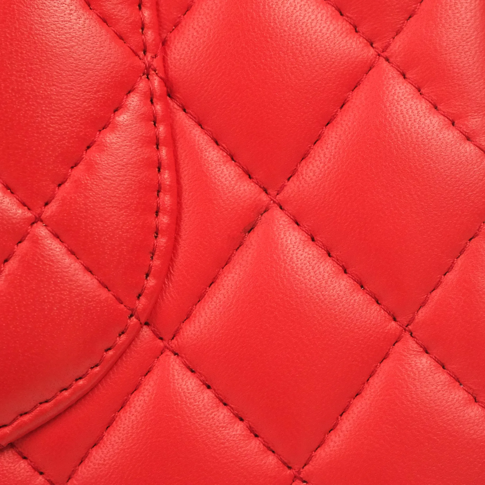 Chanel Classic M/L Medium Double Flap Red Lambskin Gold Hardware
