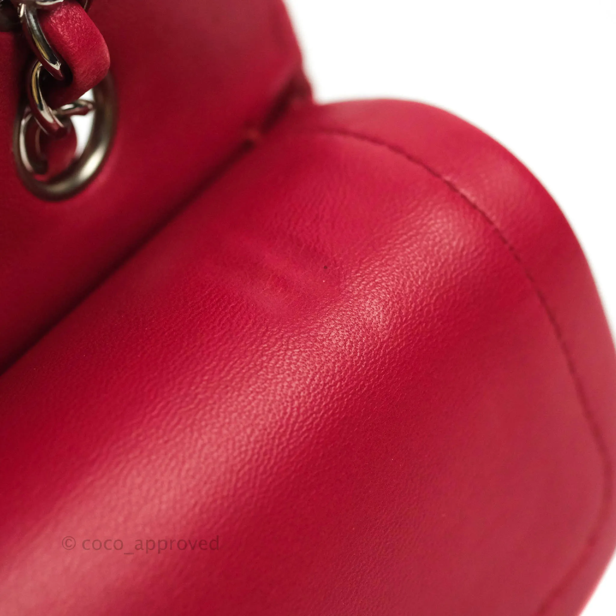 Chanel Classic M/L Medium Double Flap Red Lambskin Silver Hardware