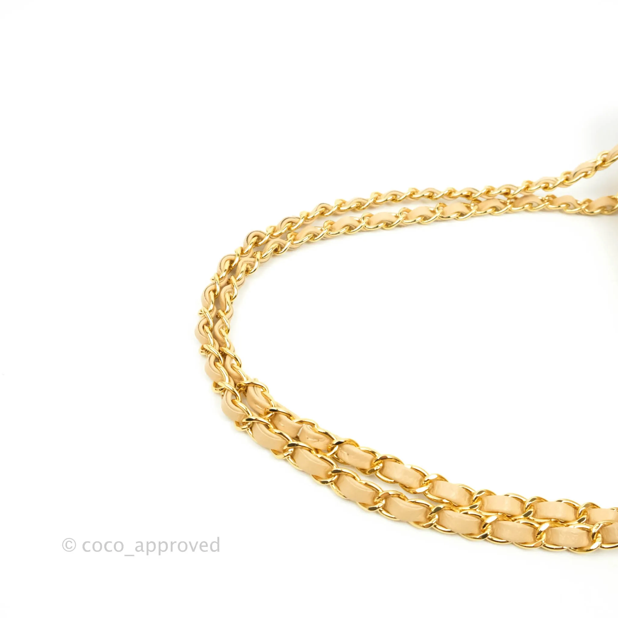 Chanel Classic M/L Medium Flap Quilted Beige Clair Caviar Gold Hardware