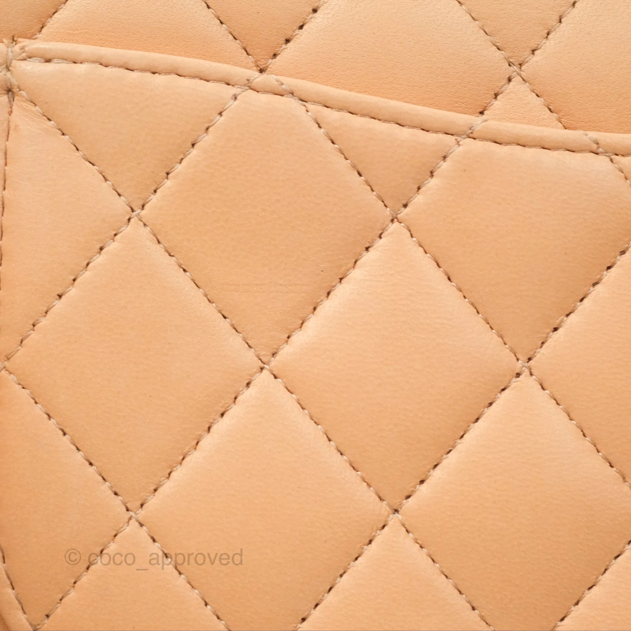 Chanel Classic M/L Medium Flap Quilted Beige Pink Lambskin Gold Hardware