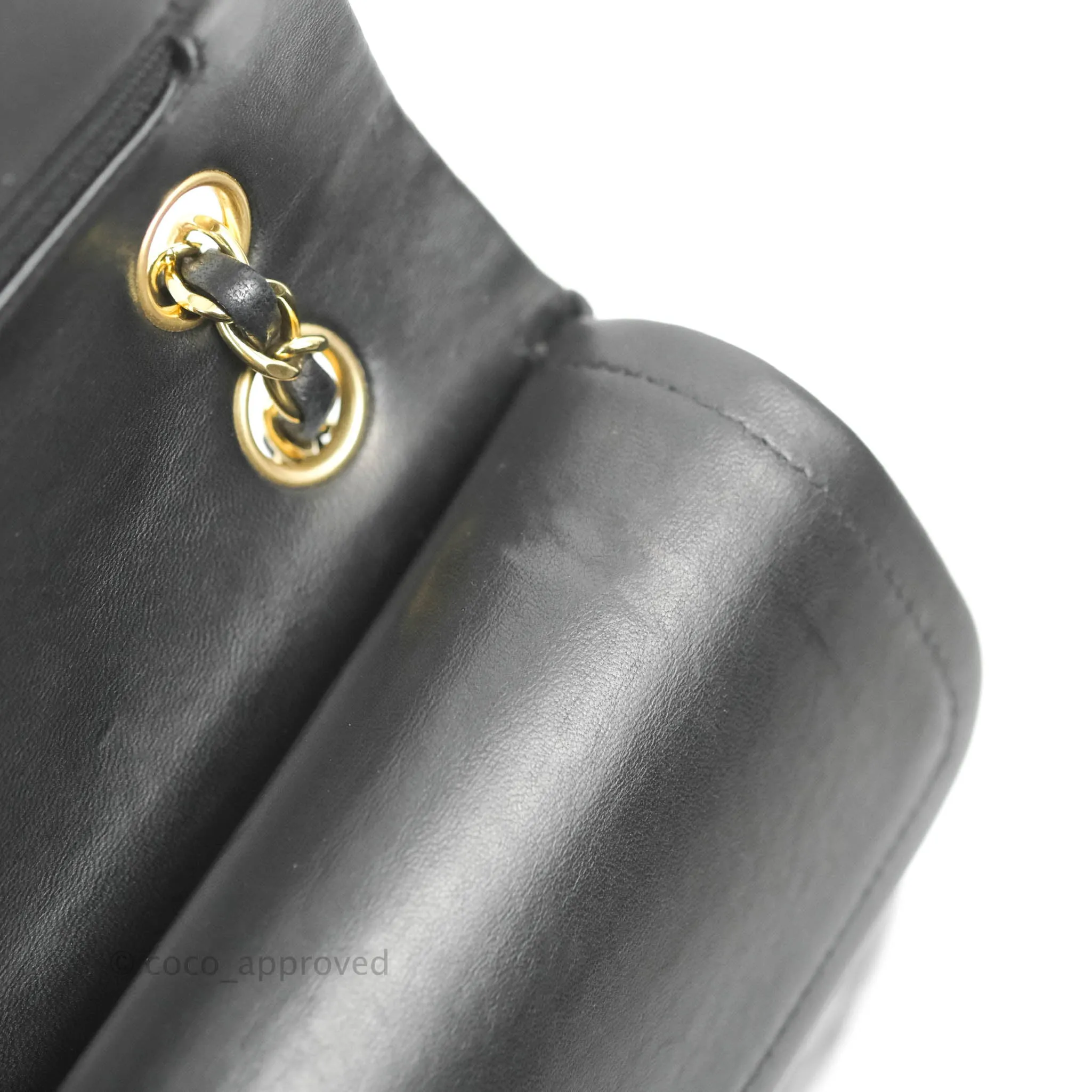 Chanel Classic M/L Medium Flap Quilted Black Lambskin 24K Gold Hardware