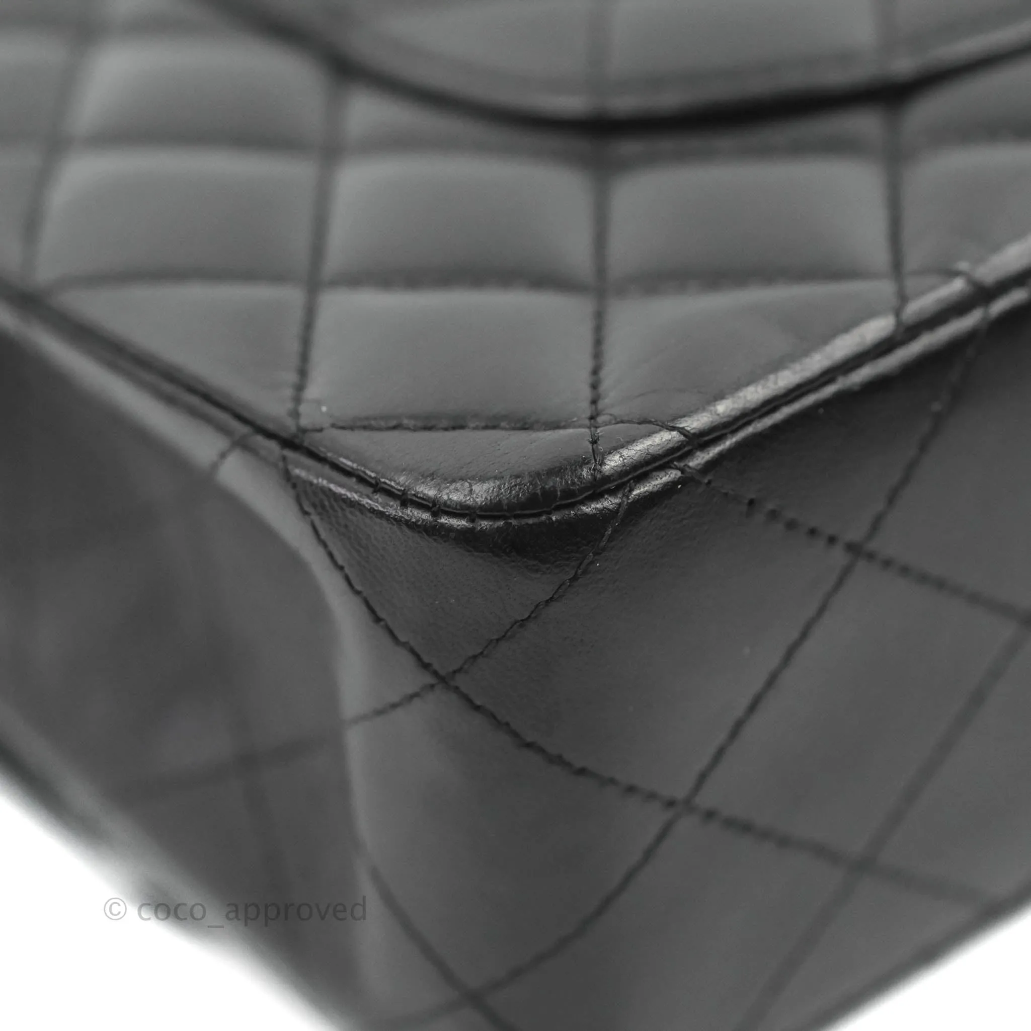 Chanel Classic M/L Medium Flap Quilted Black Lambskin 24K Gold Hardware