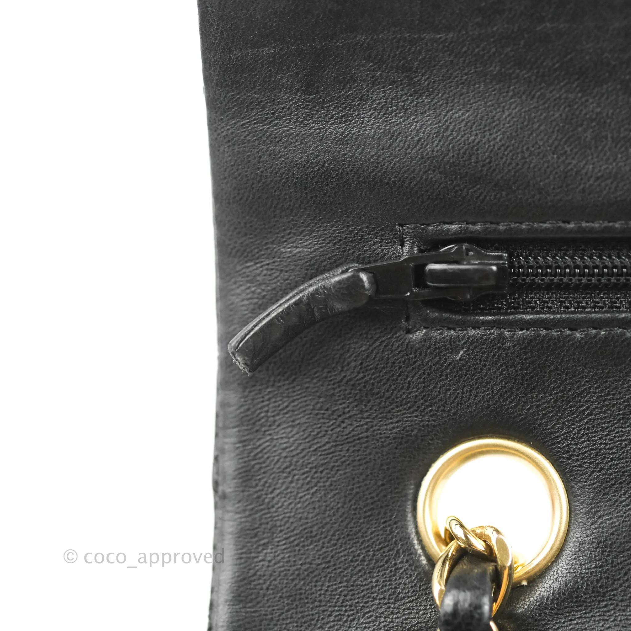 Chanel Classic M/L Medium Flap Quilted Black Lambskin 24K Gold Hardware