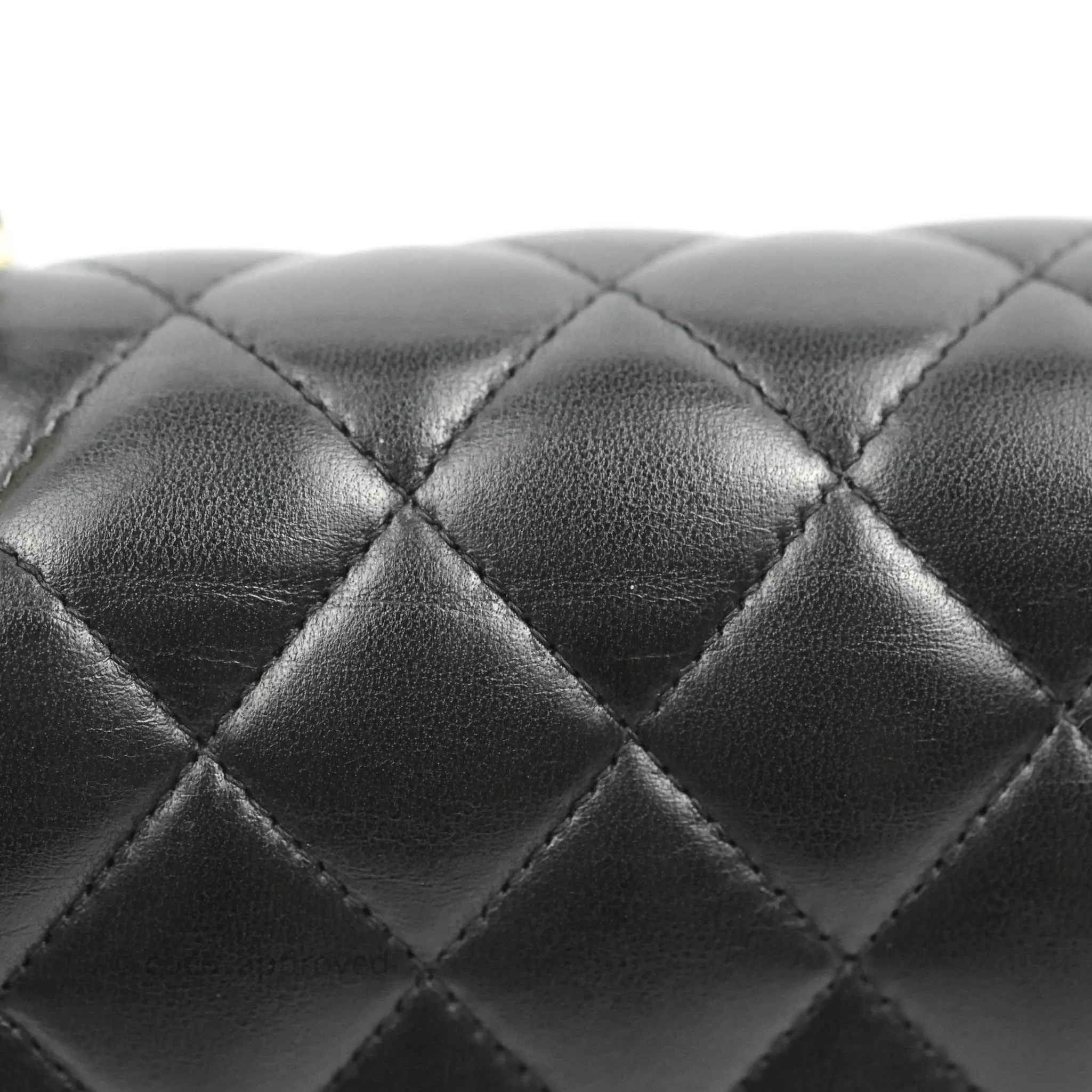 Chanel Classic M/L Medium Flap Quilted Black Lambskin 24K Gold Hardware