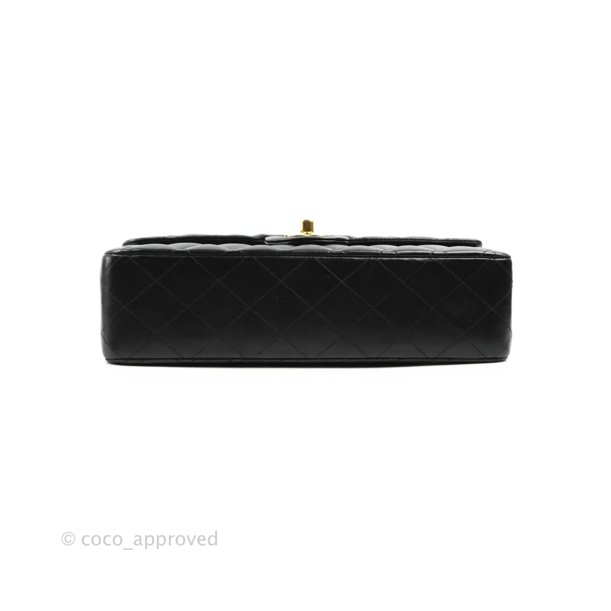 Chanel Classic M/L Medium Flap Quilted Black Lambskin 24K Gold Hardware