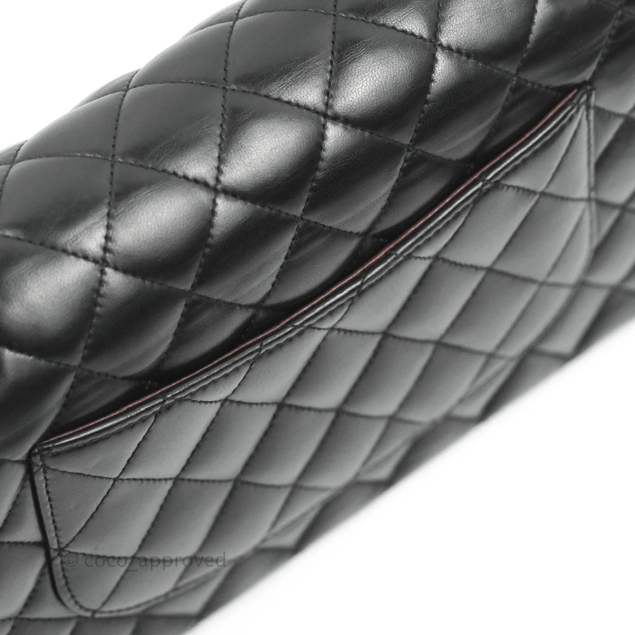 Chanel Classic M/L Medium Flap Quilted Black Lambskin 24K Gold Hardware