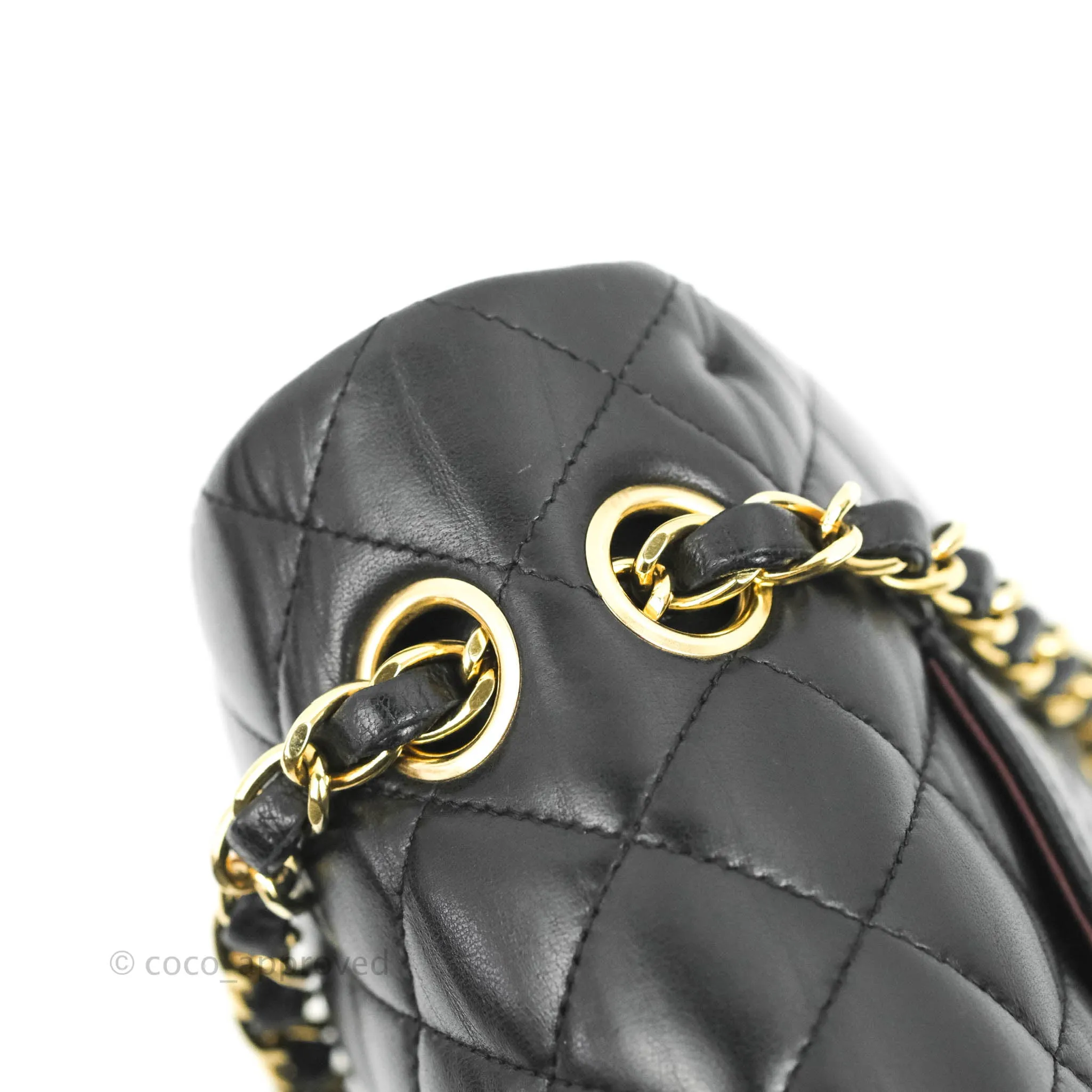 Chanel Classic M/L Medium Flap Quilted Black Lambskin 24K Gold Hardware