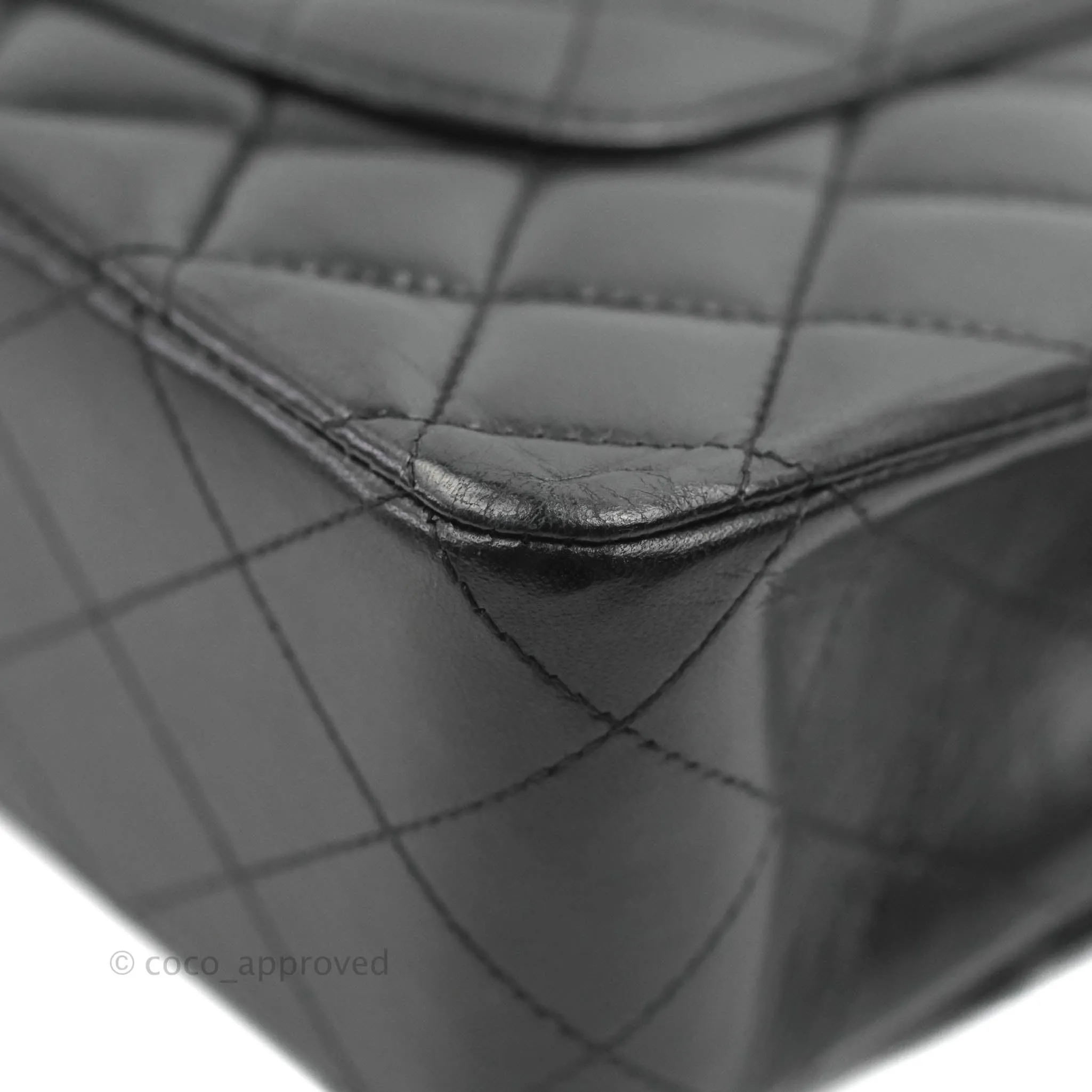 Chanel Classic M/L Medium Flap Quilted Black Lambskin 24K Gold Hardware