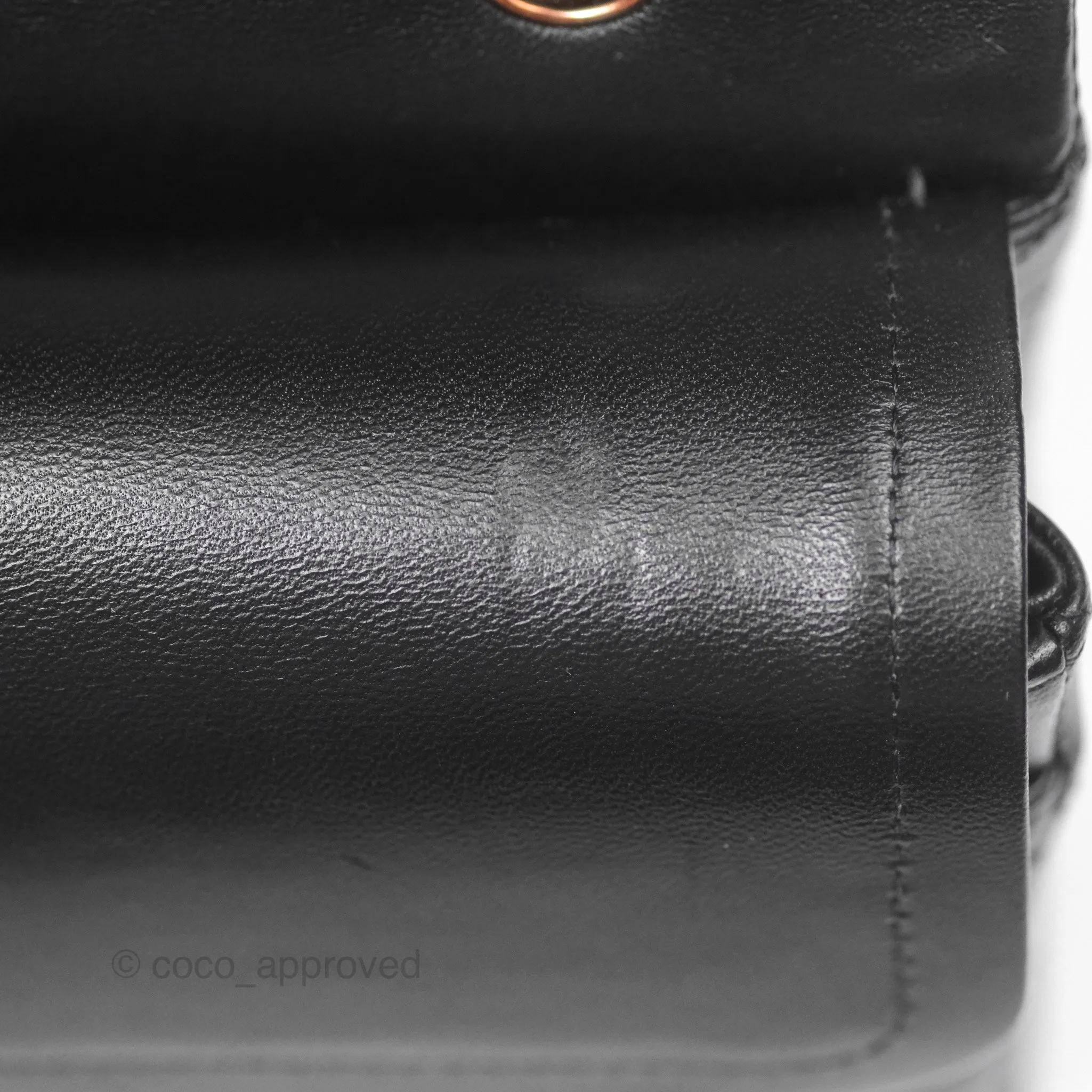Chanel Classic M/L Medium Flap Quilted Black Lambskin Rose Gold Hardware