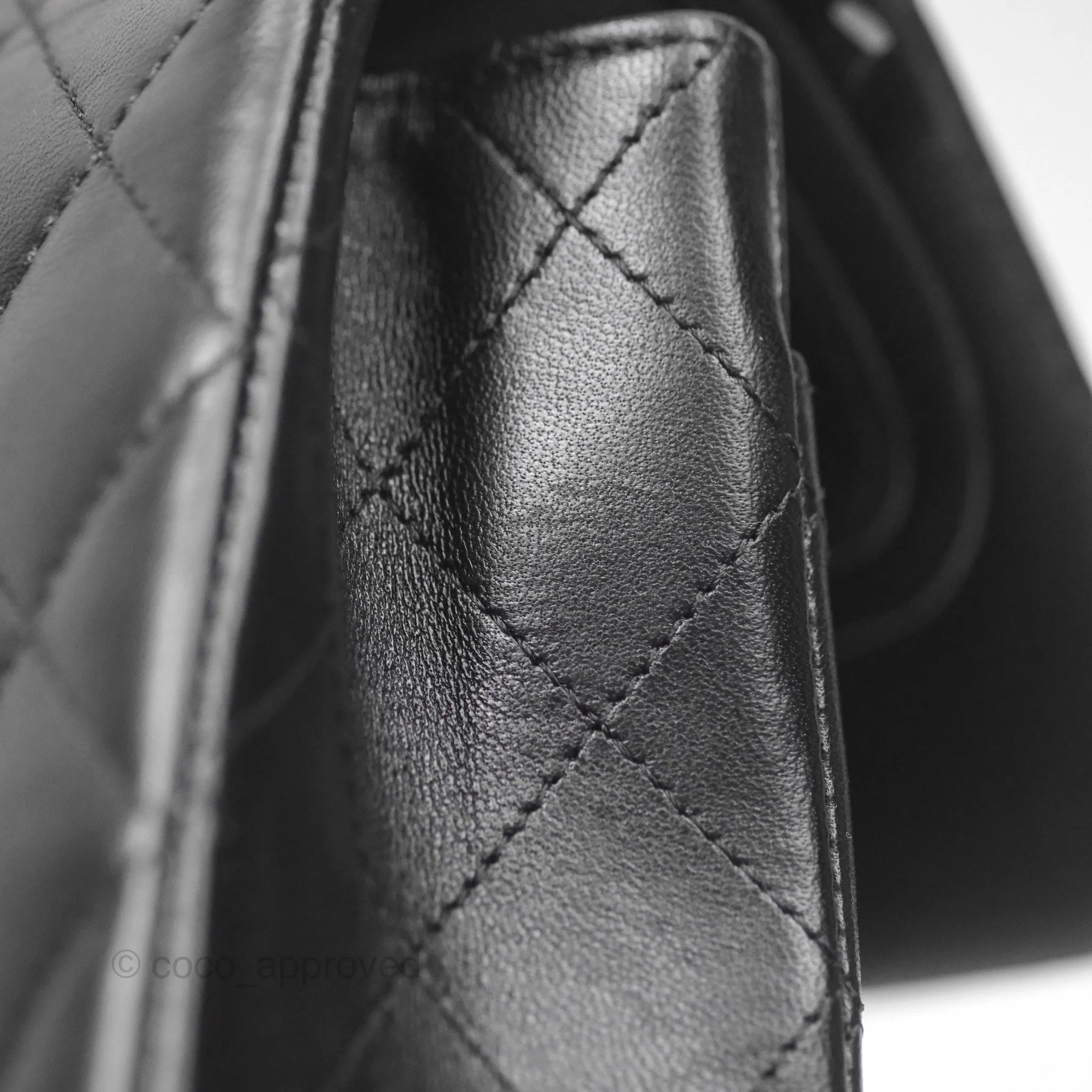 Chanel Classic M/L Medium Flap Quilted Black Lambskin Rose Gold Hardware