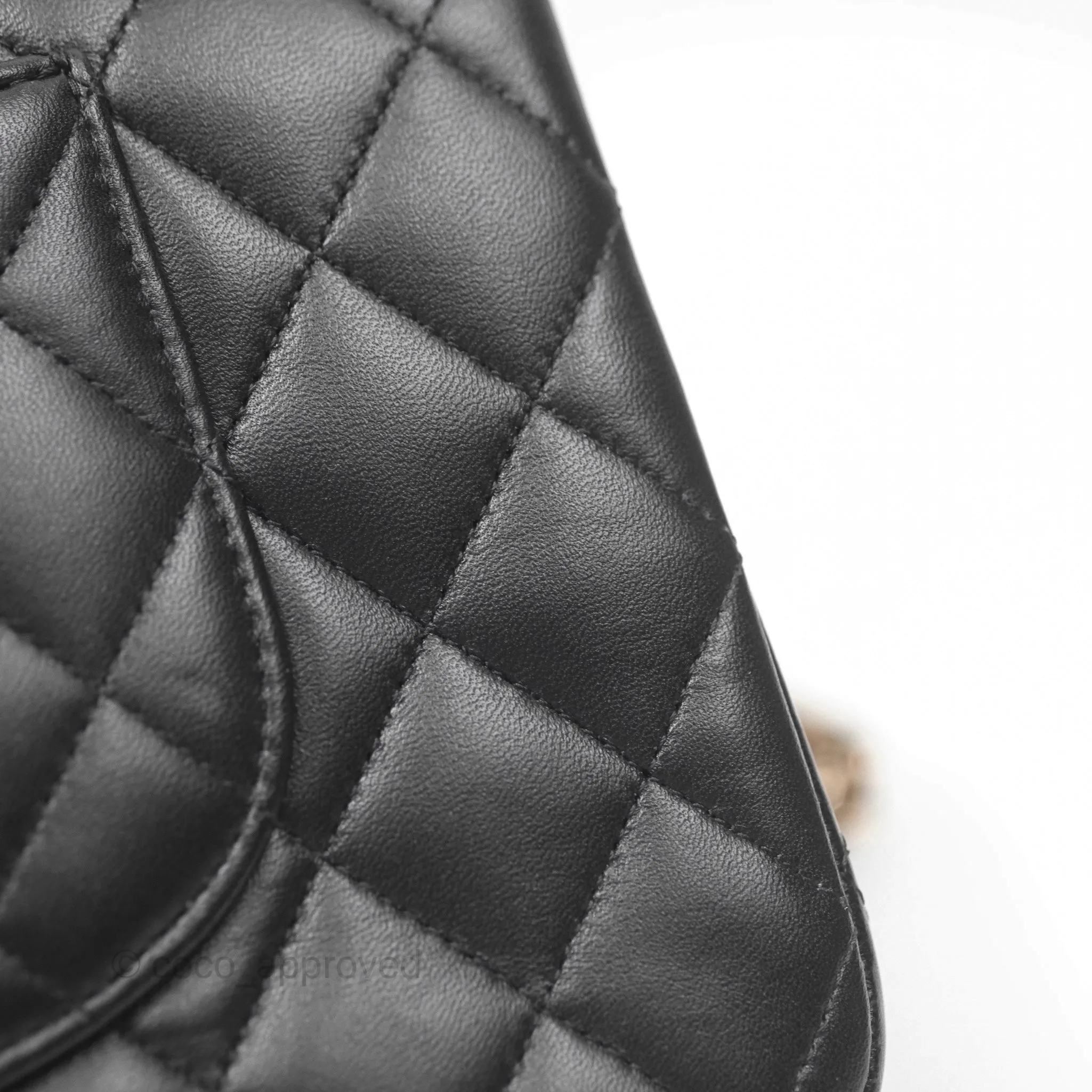 Chanel Classic M/L Medium Flap Quilted Black Lambskin Rose Gold Hardware