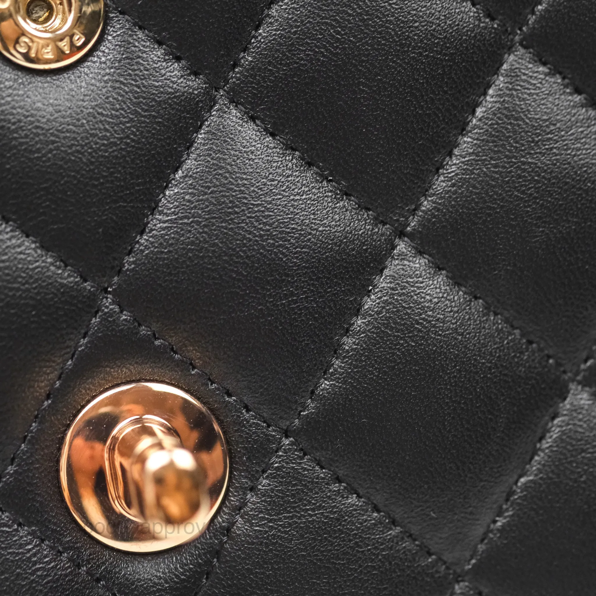 Chanel Classic M/L Medium Flap Quilted Black Lambskin Rose Gold Hardware