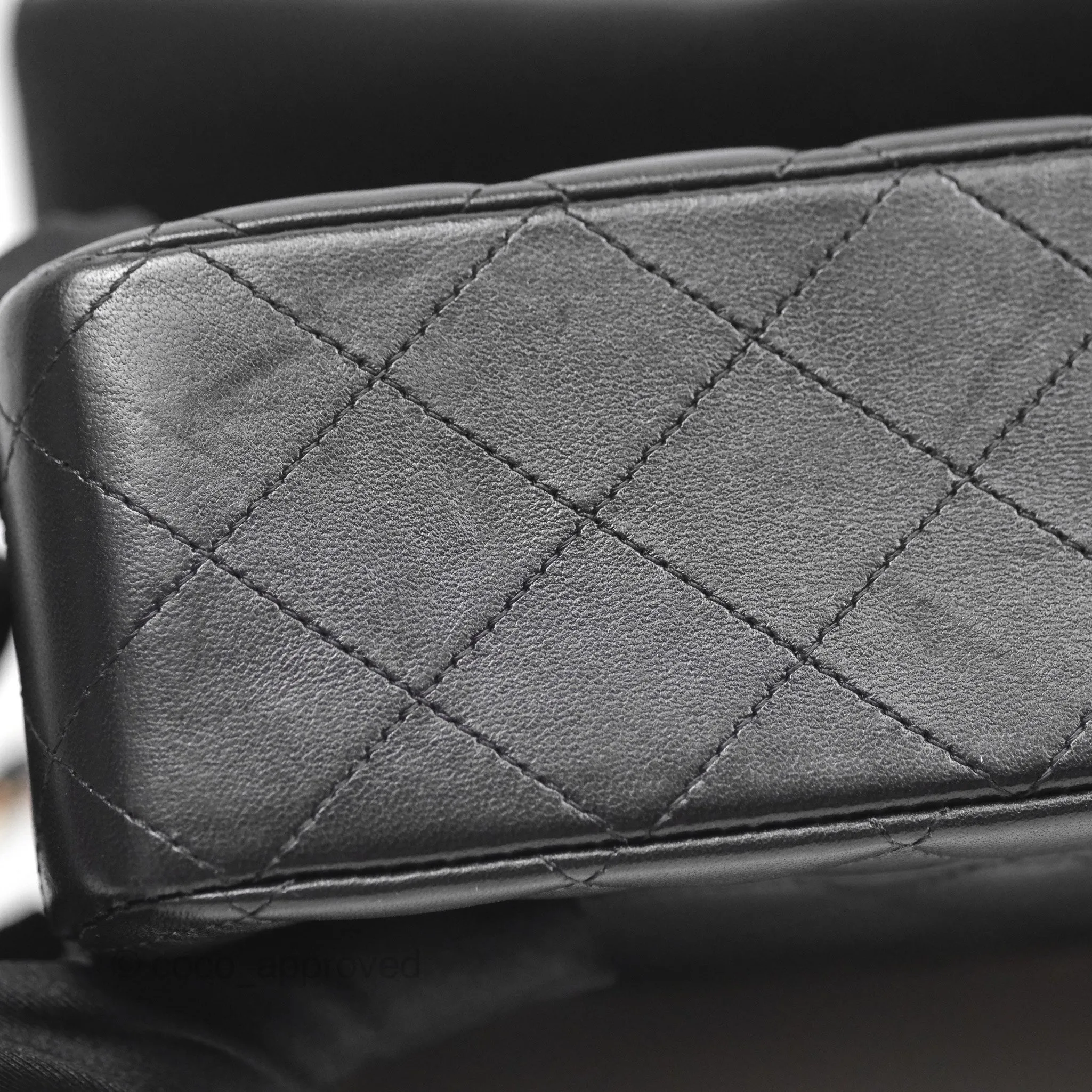 Chanel Classic M/L Medium Flap Quilted Black Lambskin Rose Gold Hardware